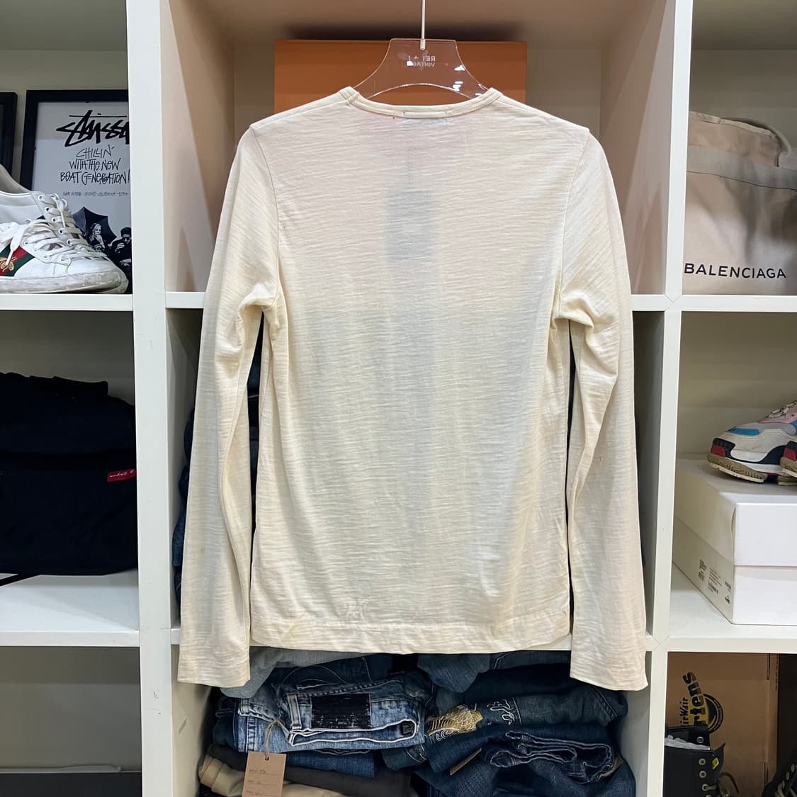 꼼데가르송 트리콧 아이보리 롱슬리브 상품이미지3