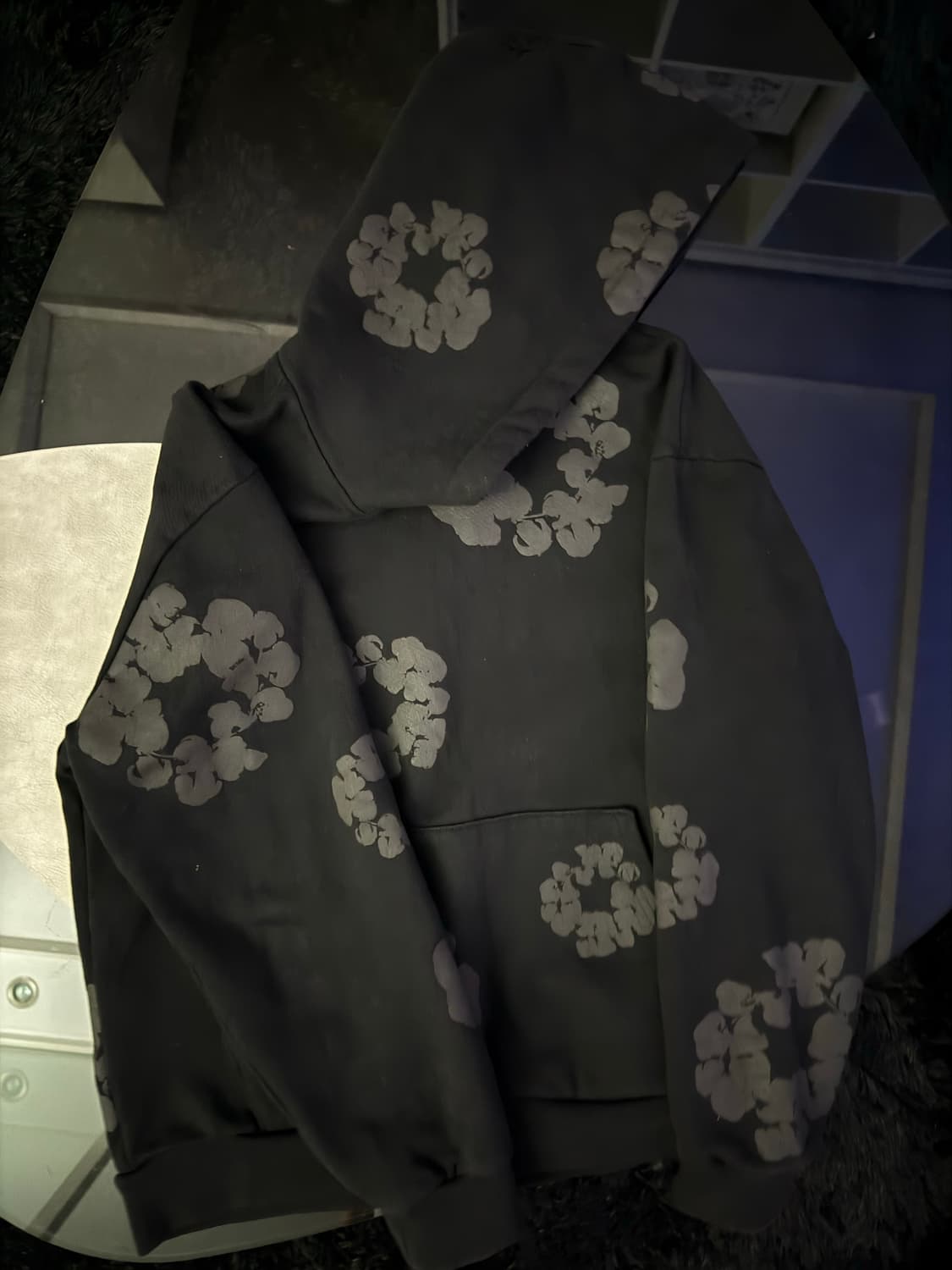 데님티어스 블랙 후드티 S 상품이미지2