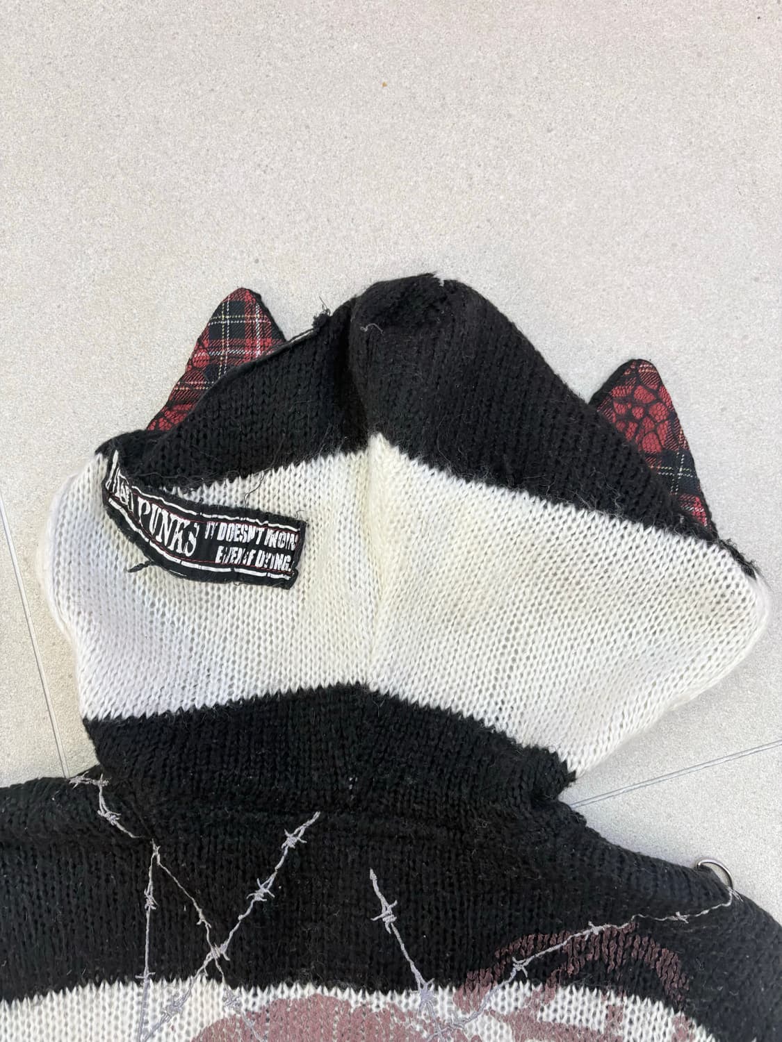 매드펑크 단가라 고양이 후드집업 상품이미지8