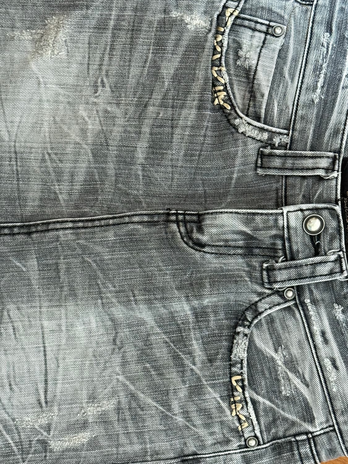 그레이 데님 미니 스커트 상품이미지5