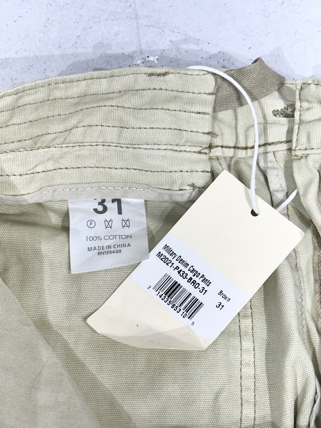 빈티지 데드스탁 탄창 유틸리티 멀티 포켓 포인트 베이지 카고 팬츠 31 상품이미지7