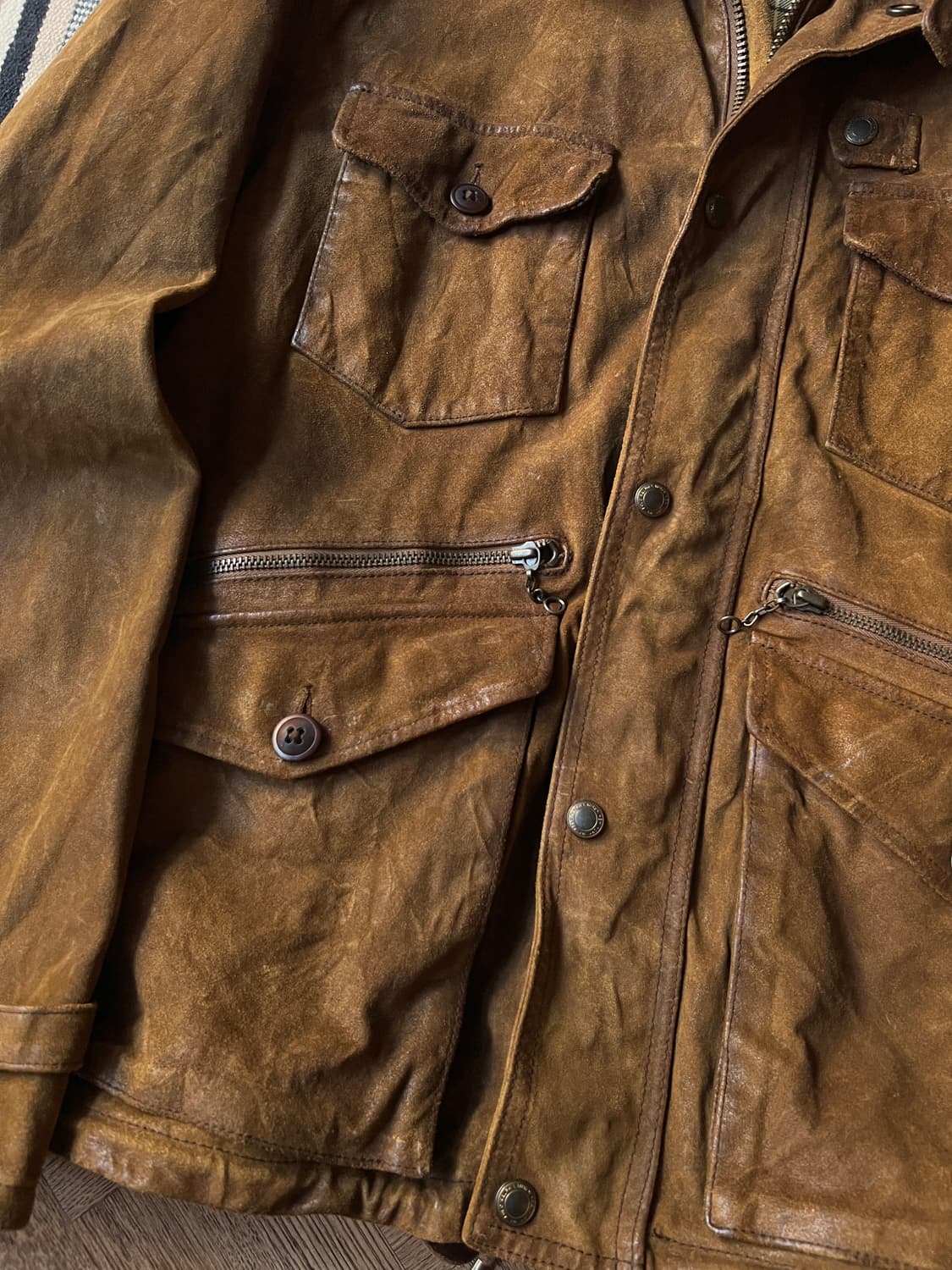 [L]폴로 랄프로렌 오일 페이드 스웨이드 헌팅 자켓 상품이미지4