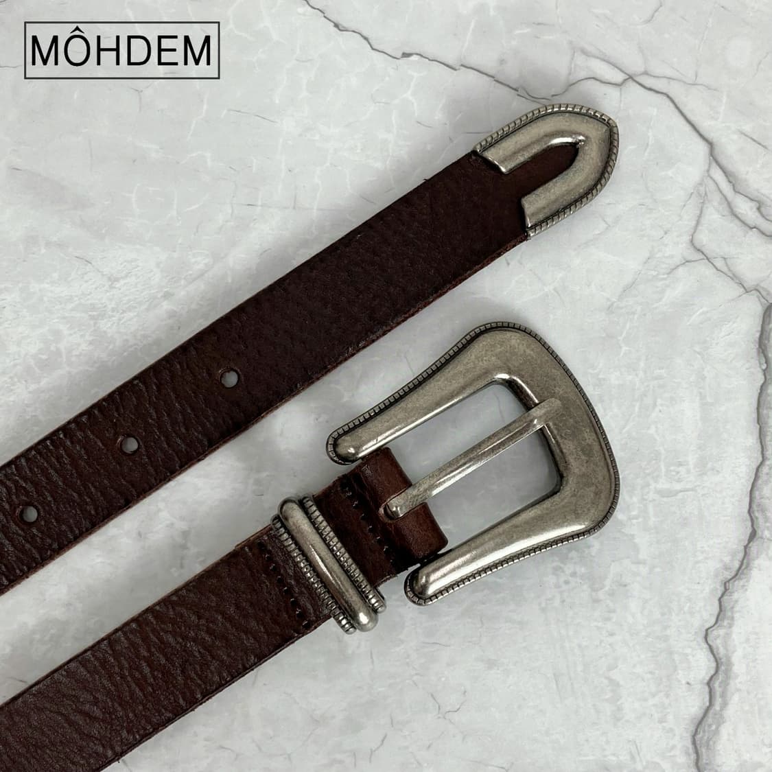 [Unisex] 클래식 웨스턴 이태리소가죽 벨트 브라운 상품이미지5