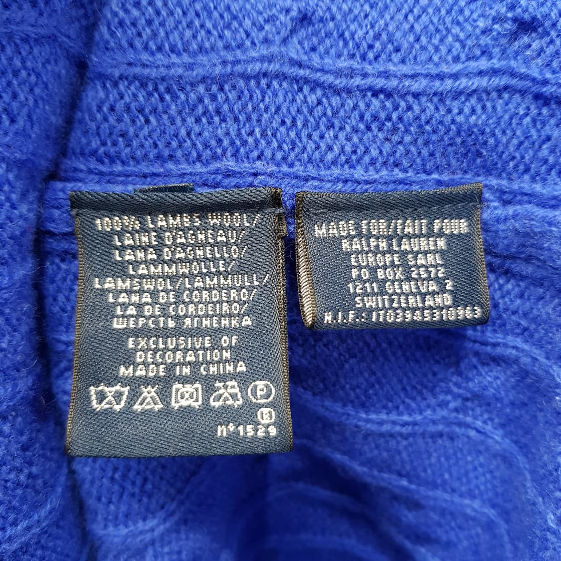 랄프로렌 브이넥 니트 파랑 S사이즈  상품이미지4