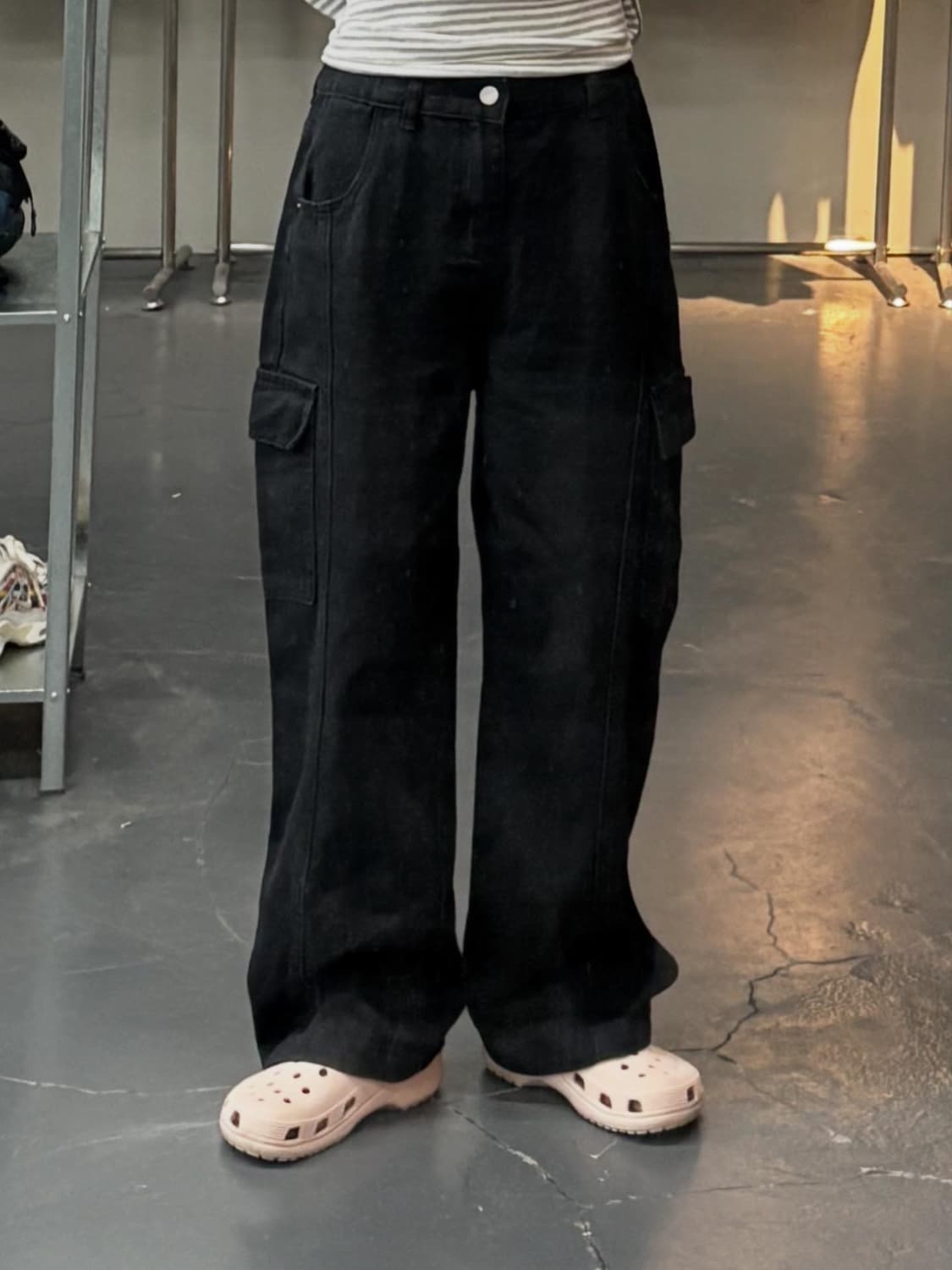 빈티지 블랙 와이드 카고 팬츠 A2268 상품이미지1