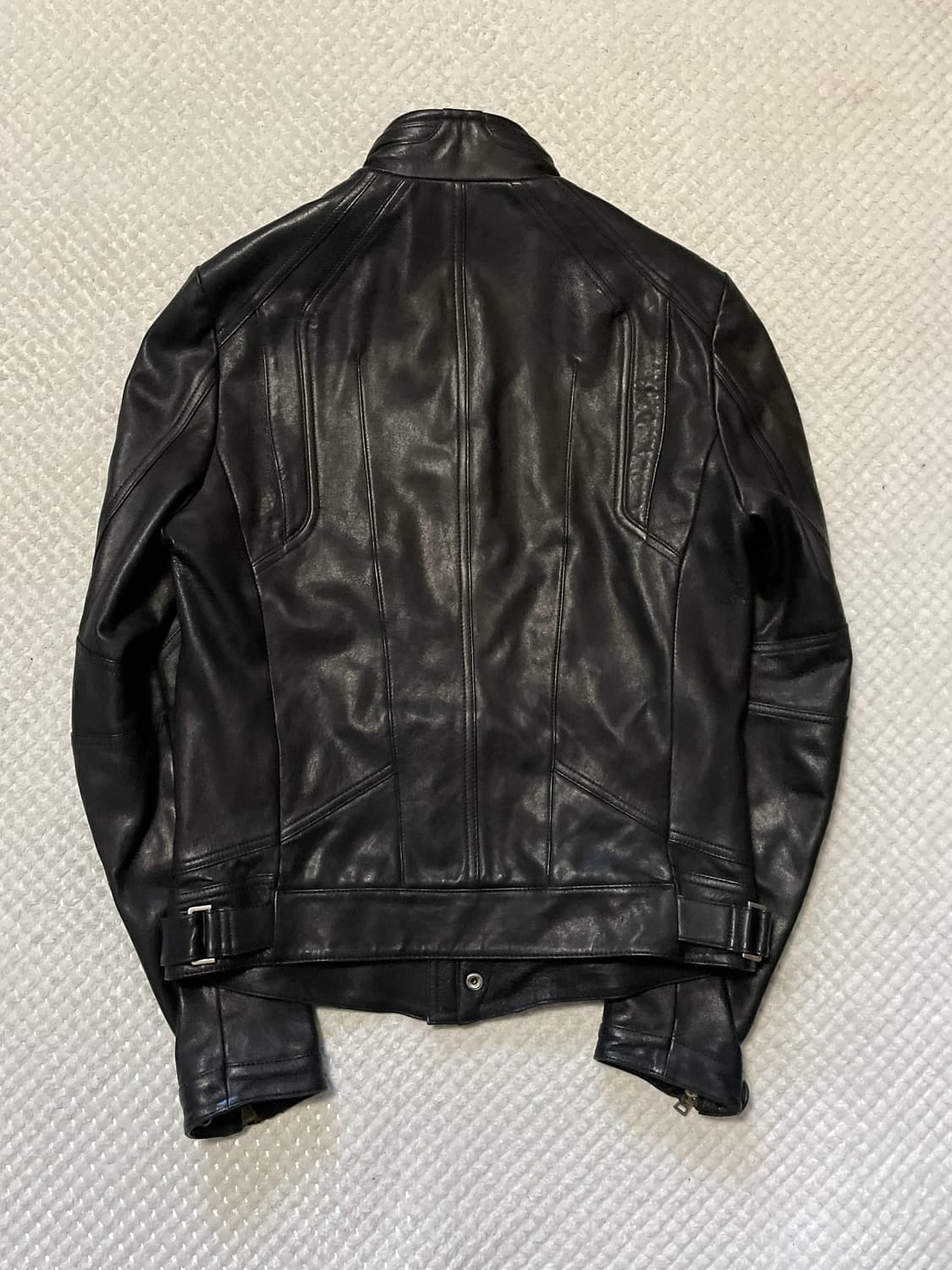 광희시장 아티잔 무드 램스킨 양가죽 절개 레더 자켓 상품이미지2