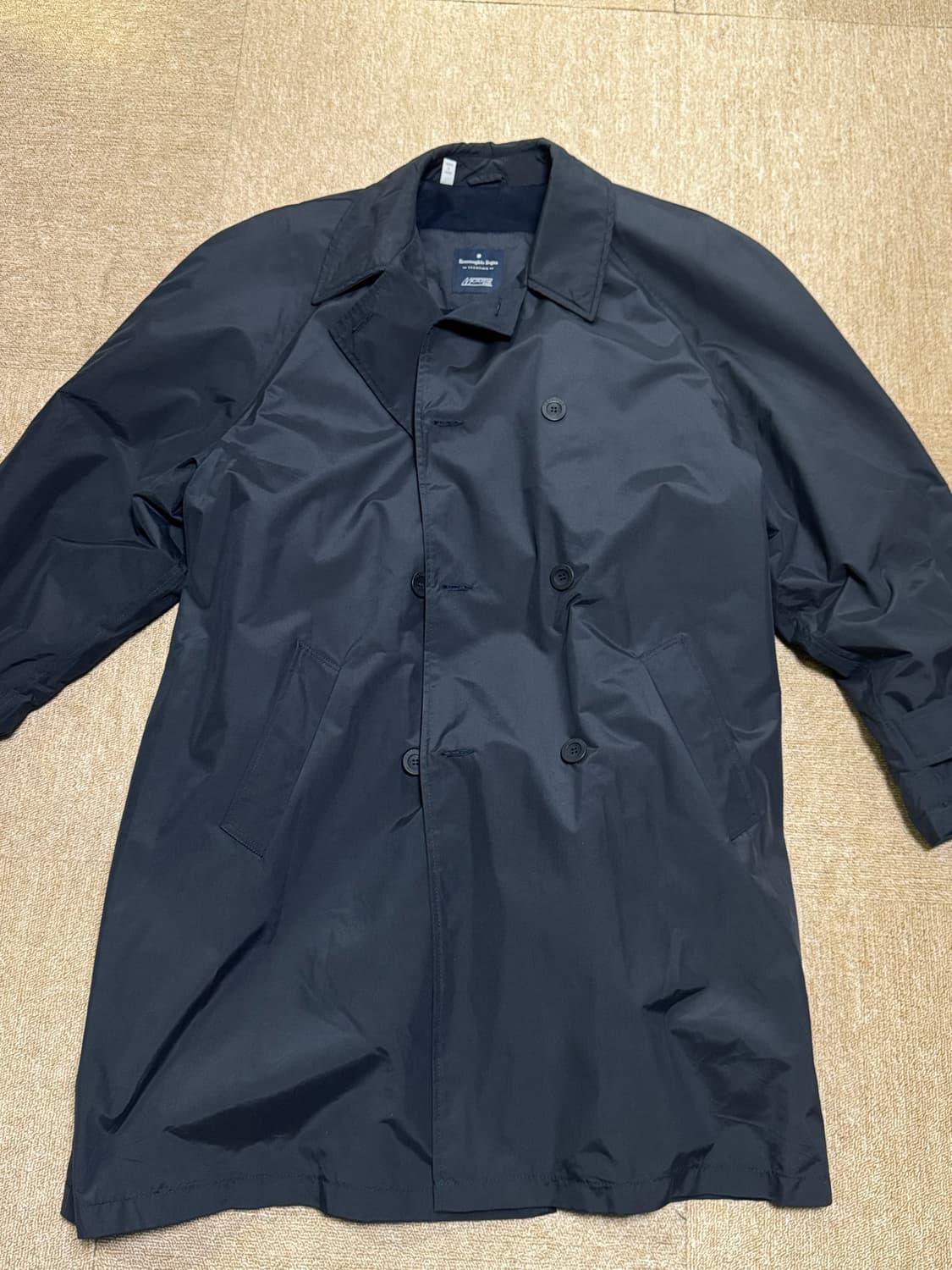 에르메네질도 제냐 패디드 라글란 코트 차콜 상품이미지4