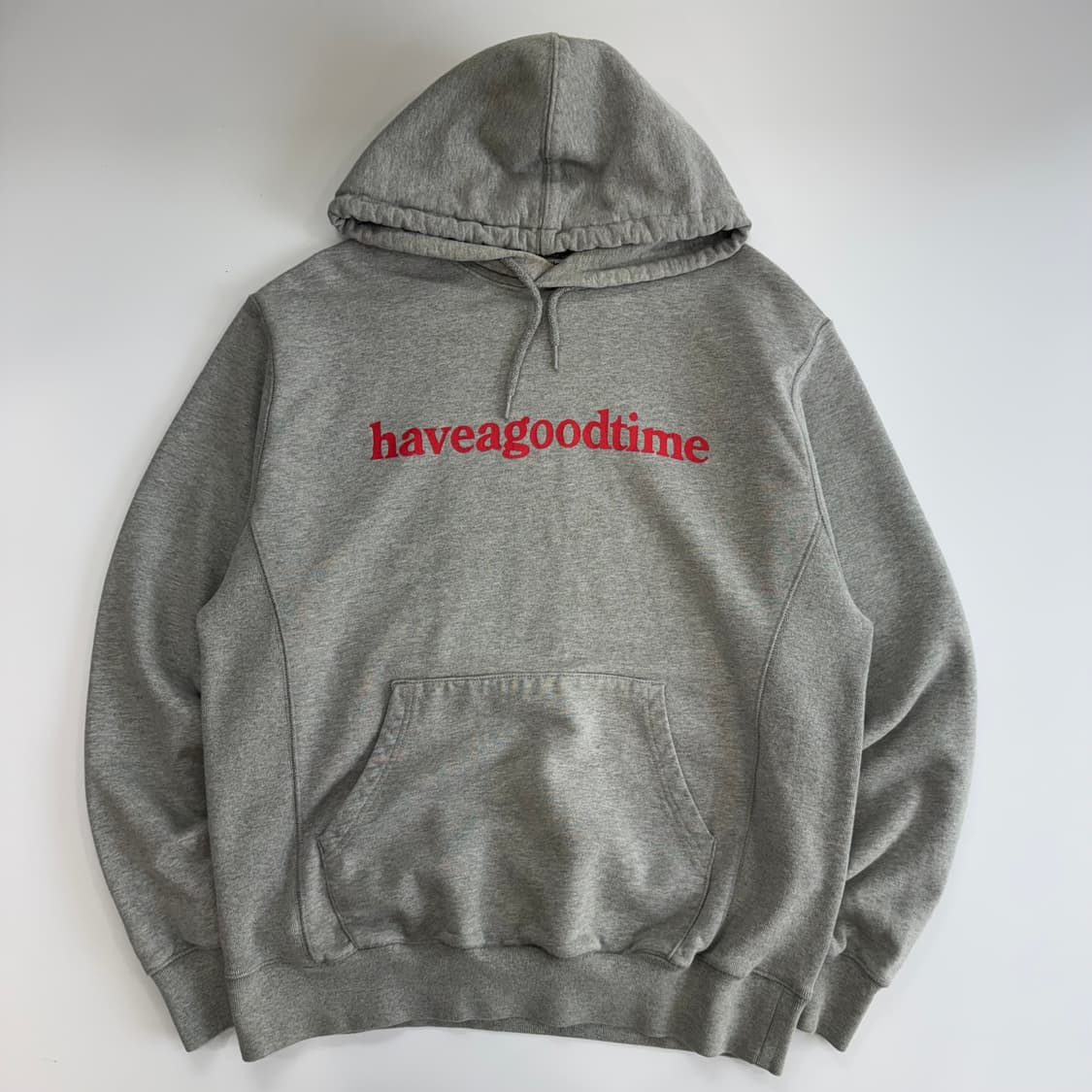 Haveagoodtime 해브어굿타임 레드 스펠이웃로고 후드티  상품이미지3