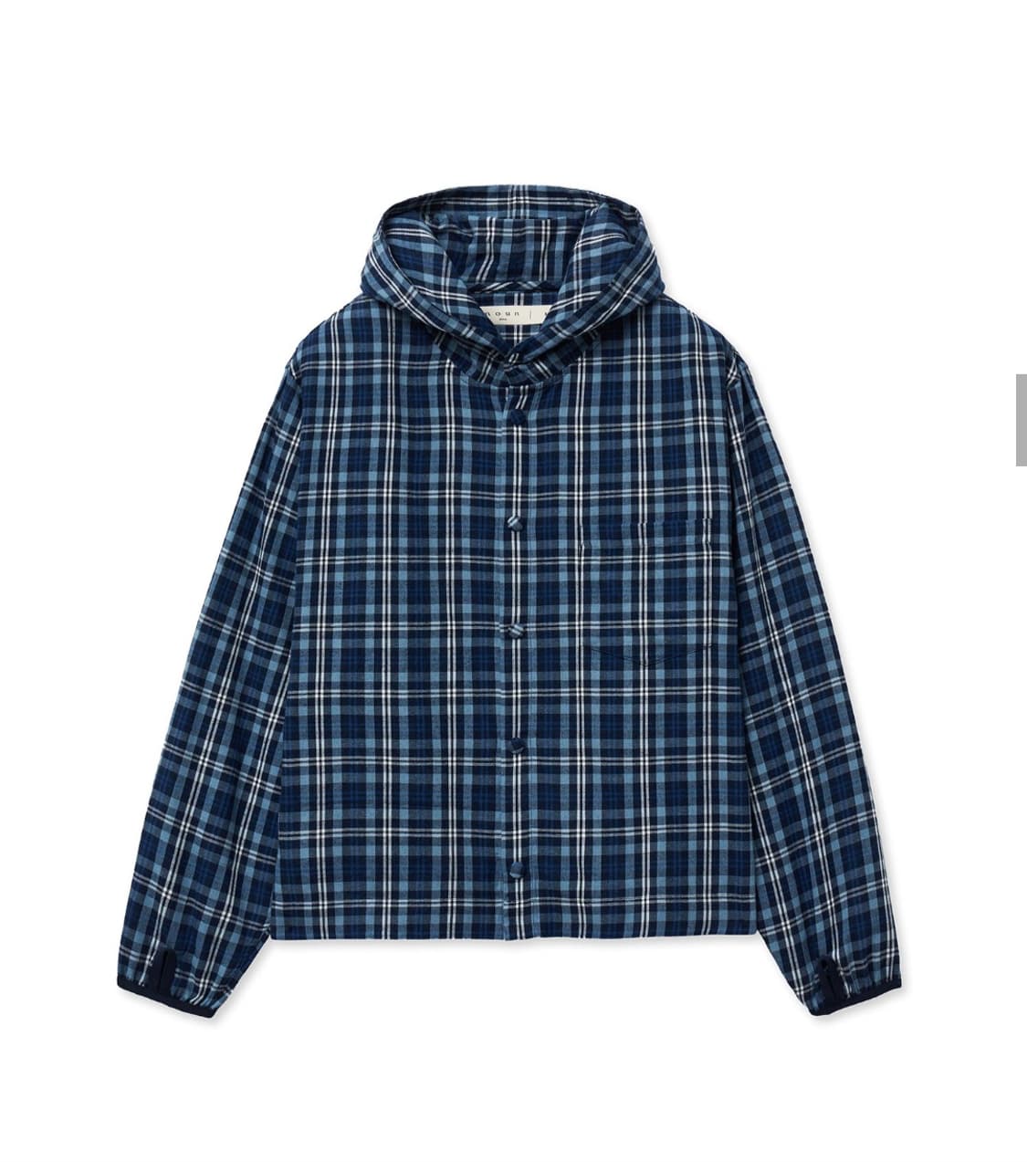 노운 빈티지 블루 체크 후드 셔츠 hooded shirts 1 상품이미지1