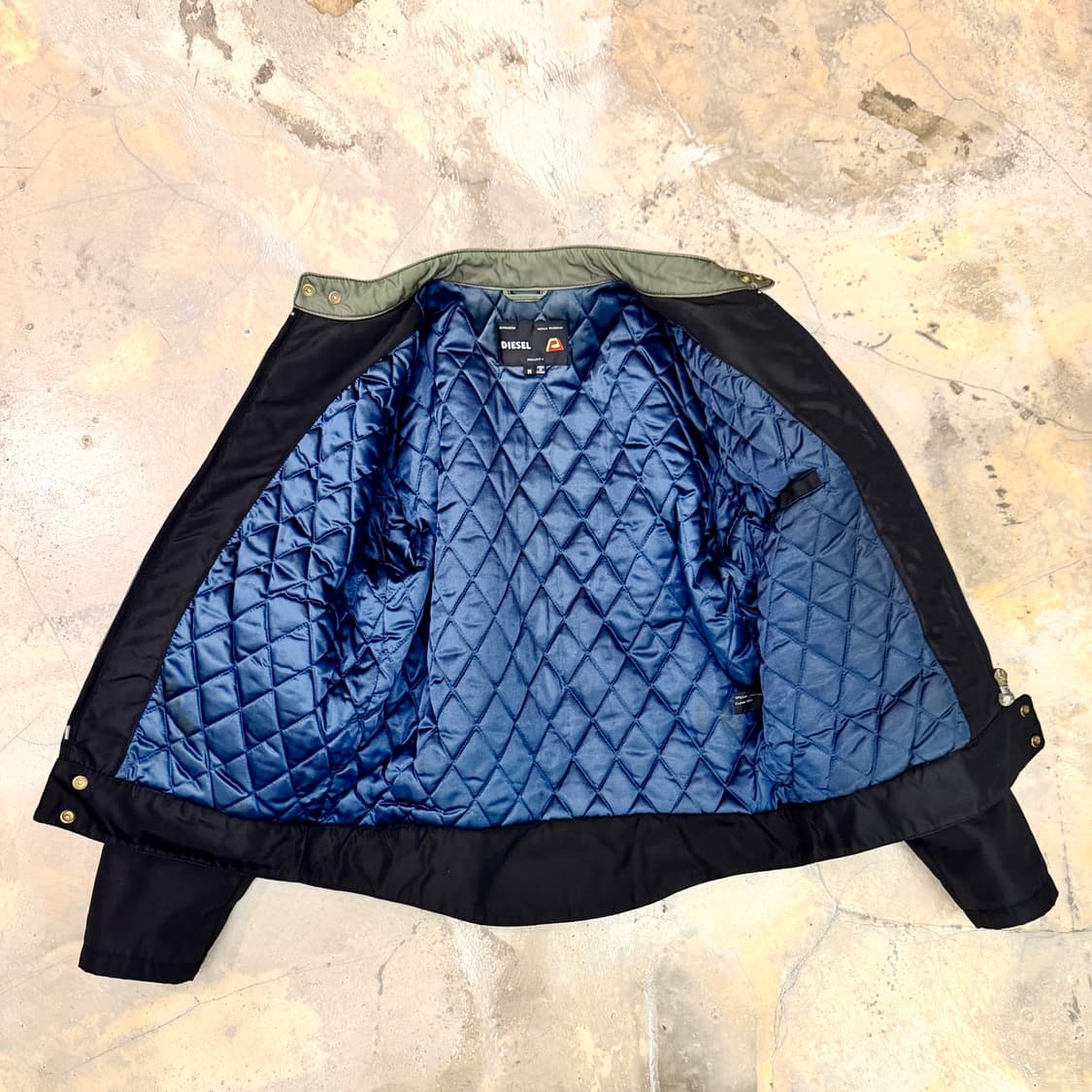 디젤 90's 모터사이클 라이더 자켓 블랙/카키 상품이미지3