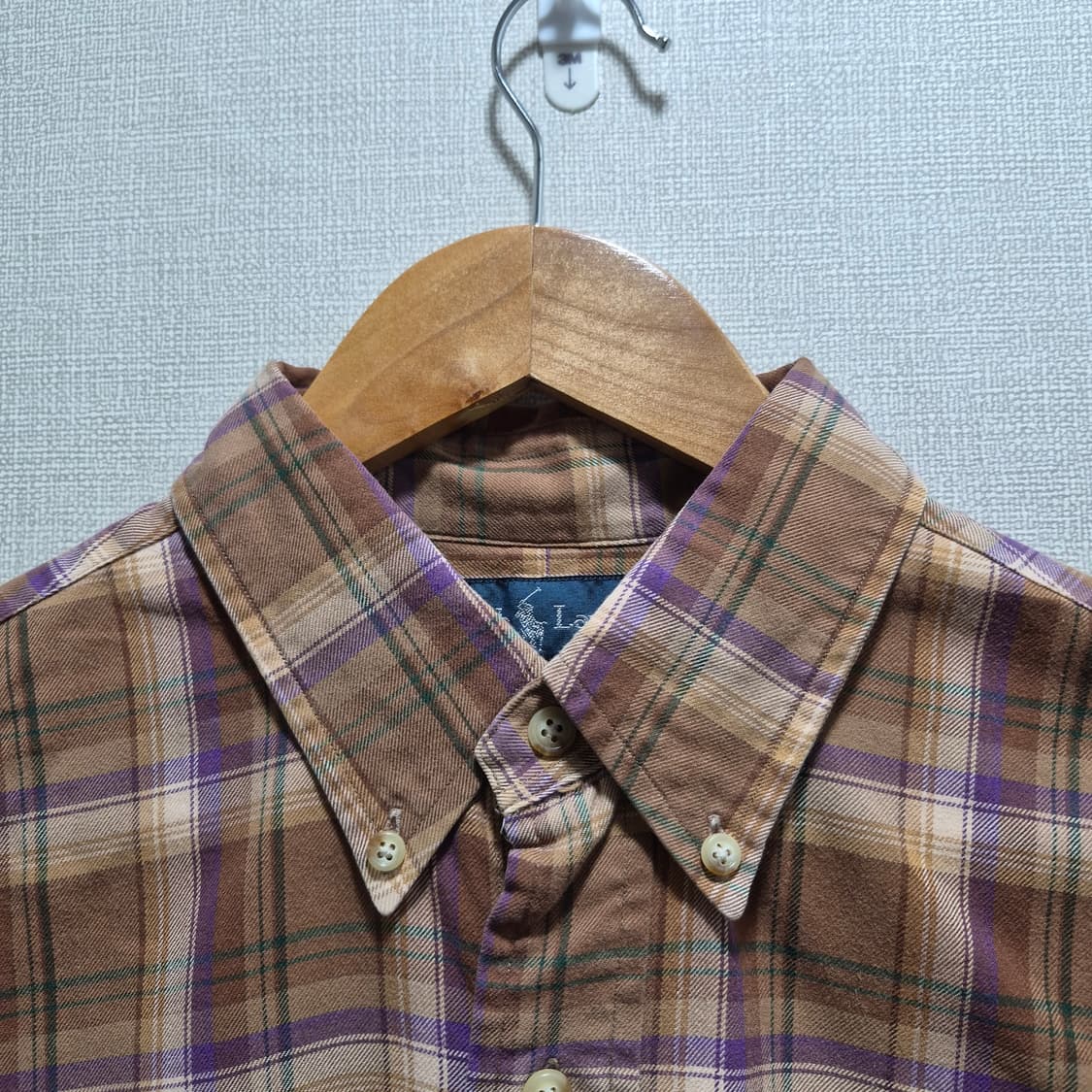 (L) 폴로 랄프로렌 커스텀핏 브라운 체크 셔츠 상품이미지4