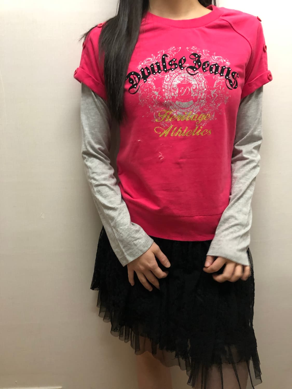 빈티지 핑크 와투케 레이어드 탑 상품이미지7