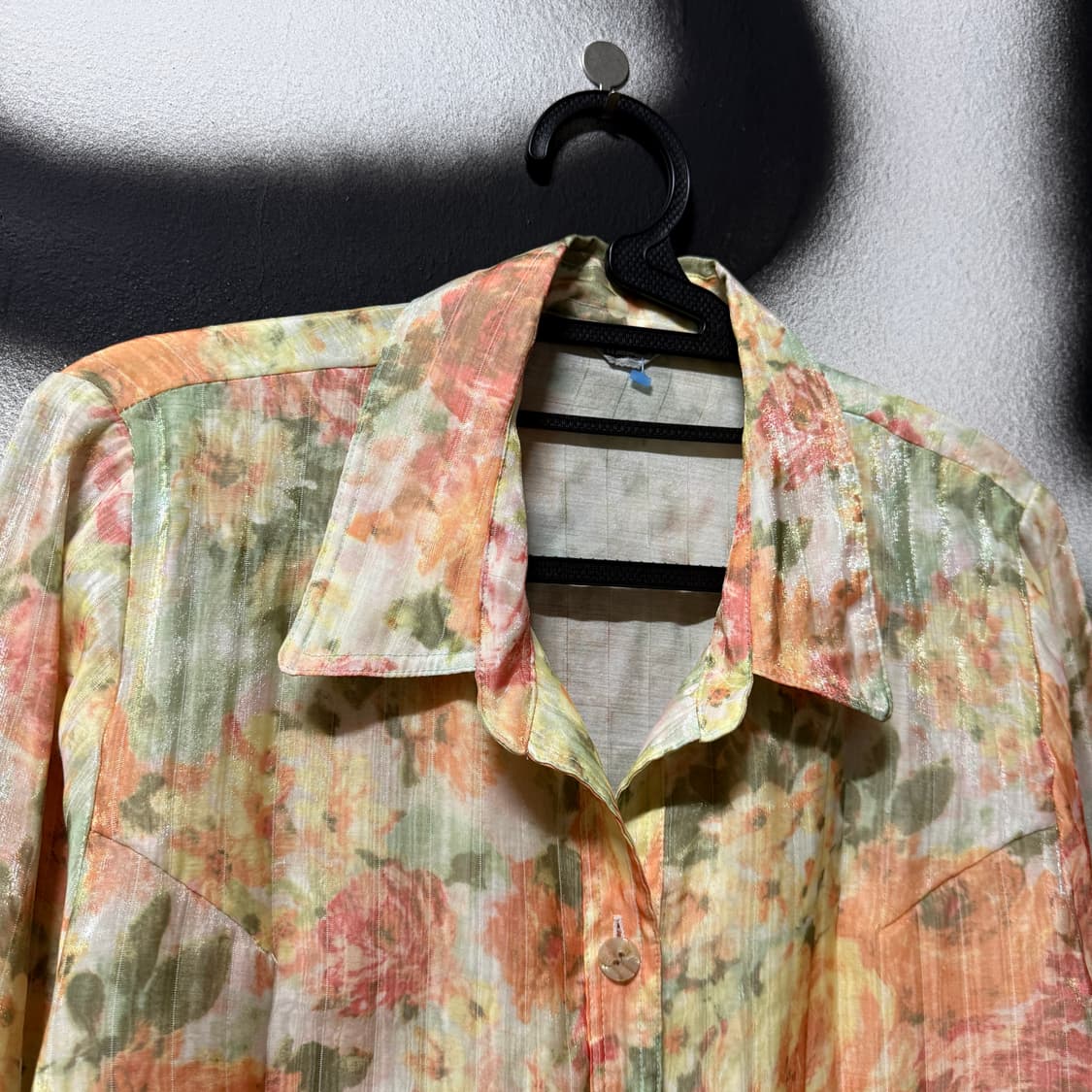 VTG 빈티지 뮤트톤 플로럴 패턴 블라우스 셔츠 상품이미지3
