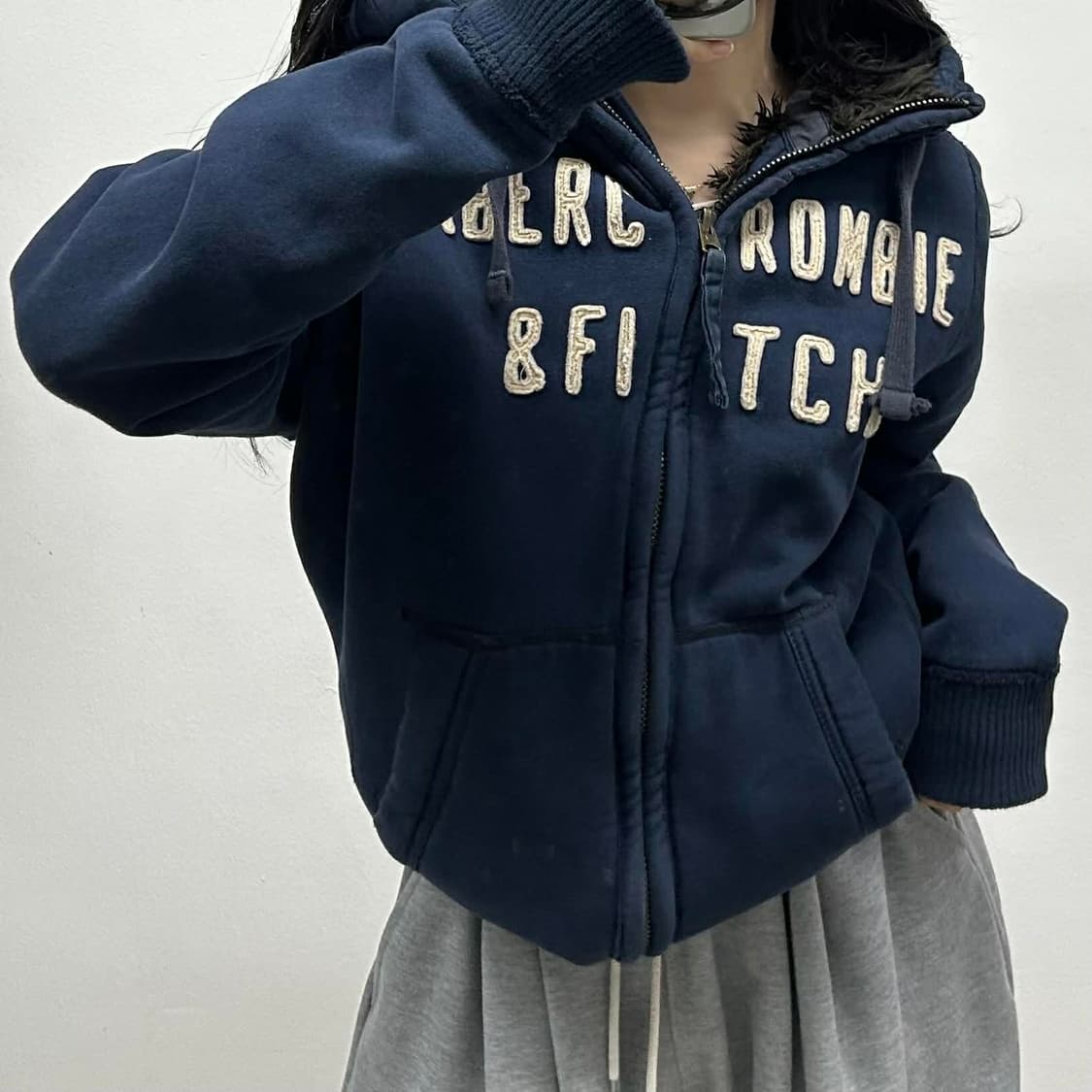 아베크롬비 y2k 울프죠 후드퍼 걸즈 대장급 후드집업 희귀져지(XL) 상품이미지2