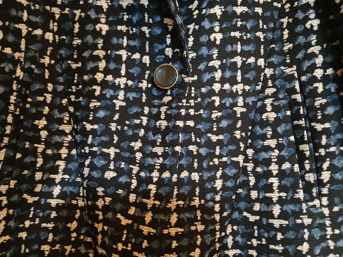 모스코사 체크 패턴 고급 트위드 스타일 하프 코트 자켓 재킷 아우터 상품이미지3