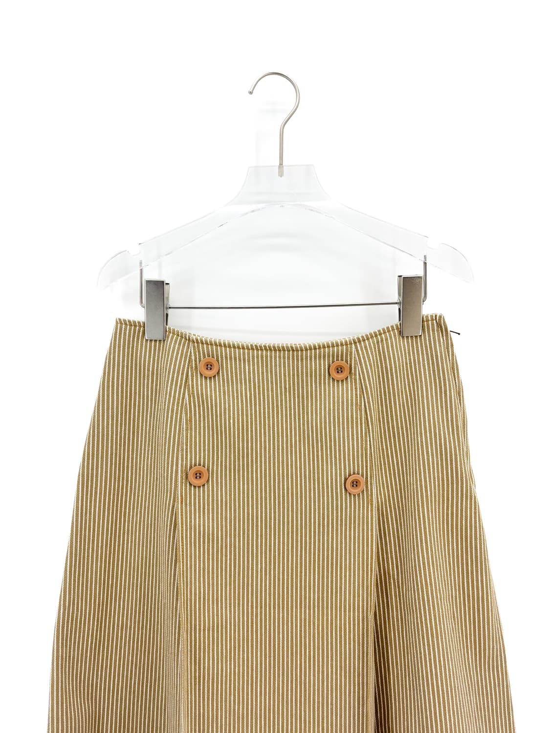 빈티지 버튼 스트라이프 미디 스커트 상품이미지3