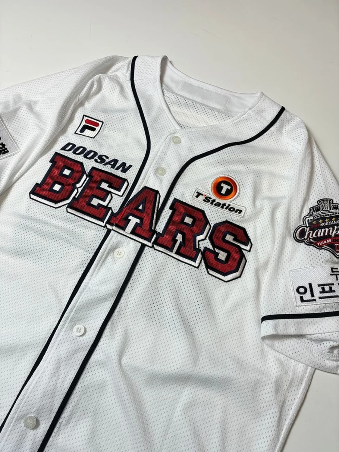 휠라 x 두산베어스 구장의 109 반팔 야구 유니폼 PN8695 상품이미지4