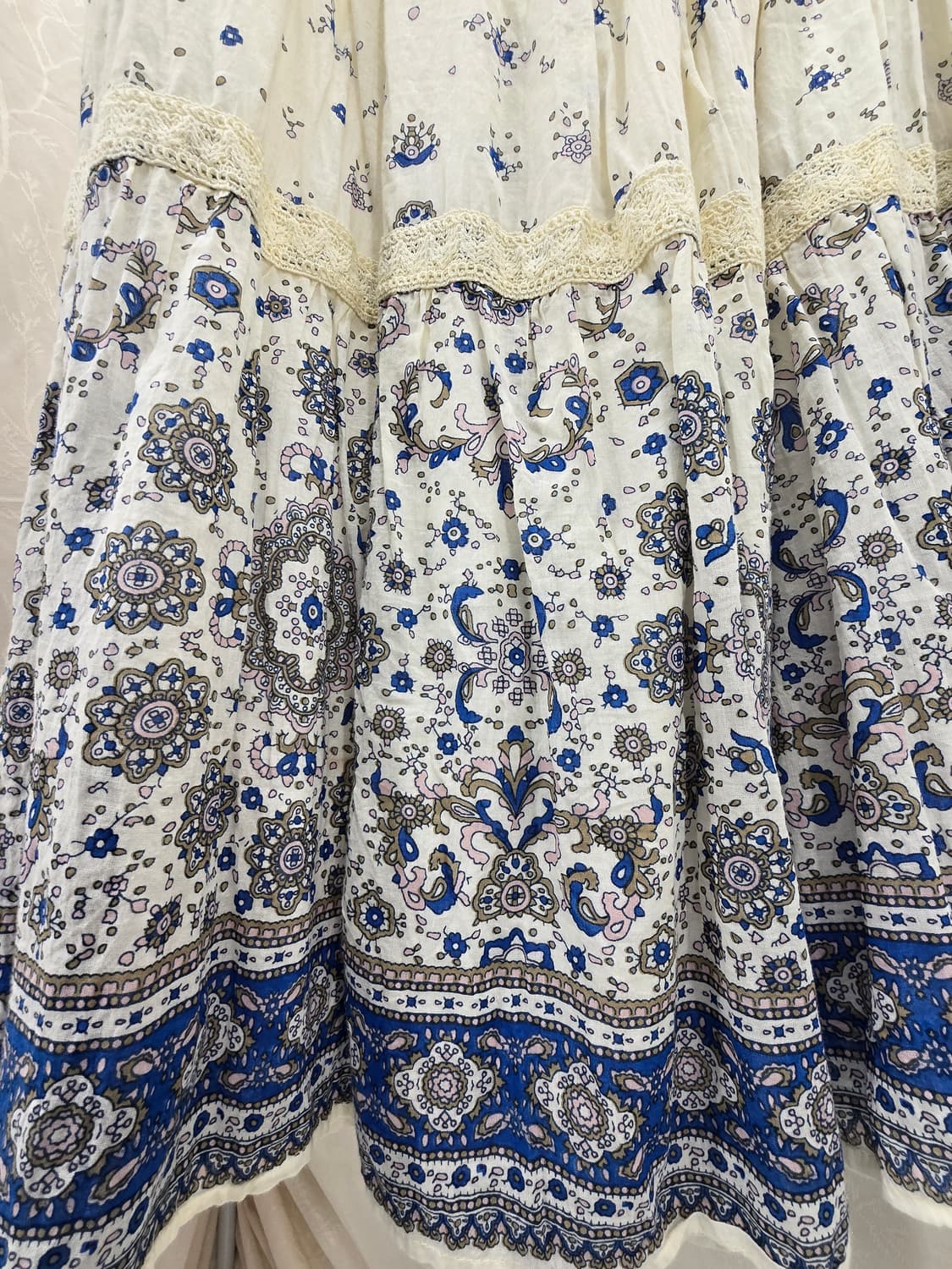 fika 플라워 패턴 롱 스커트 레이스 아이보리 상품이미지7