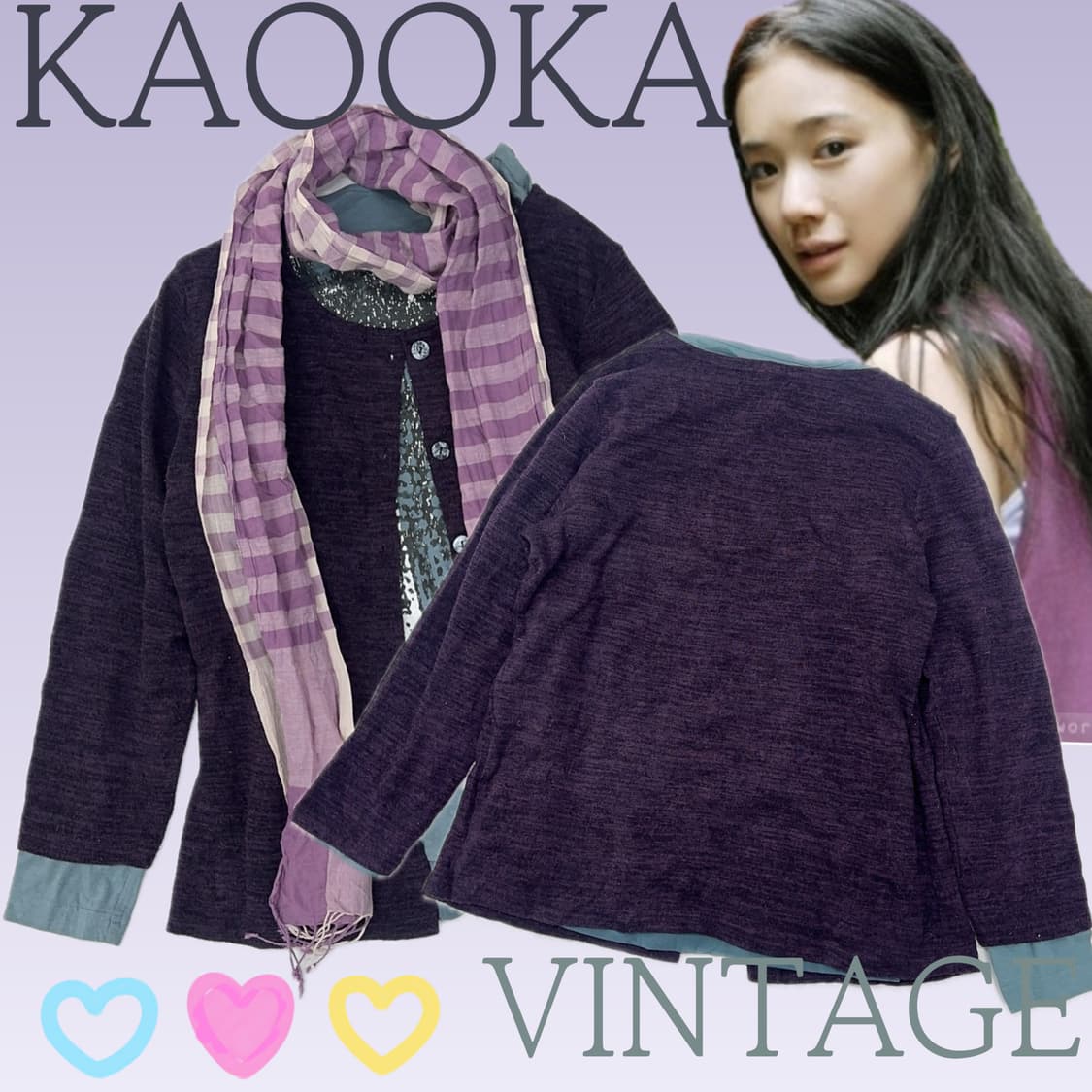 💜하구미의 머플러 레이어드 코디세트💜 퍼플 빈티지 일본 에스닉  상품이미지1