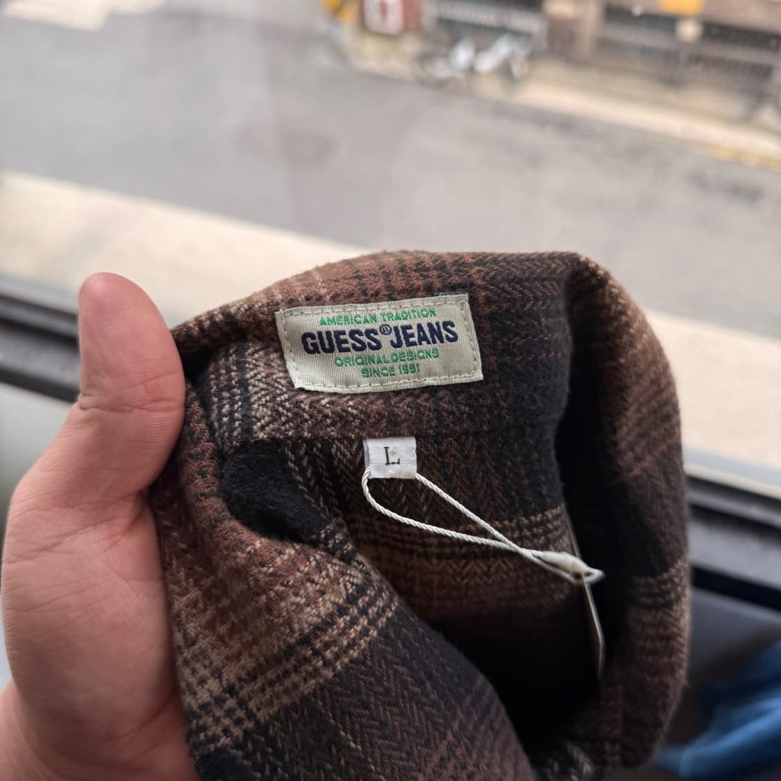 90S USA 게스 진 플란넬 셔츠 자켓 L ~XL 상품이미지8