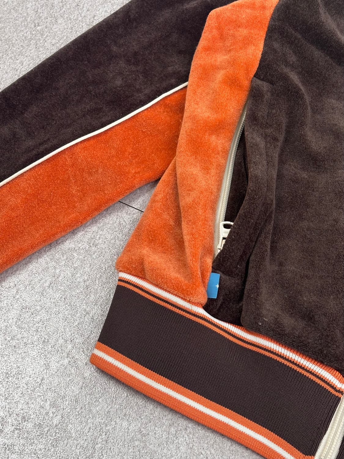 90s 히스테릭 글래머 브라운/오렌지 테리 벨벳 집업 상품이미지5