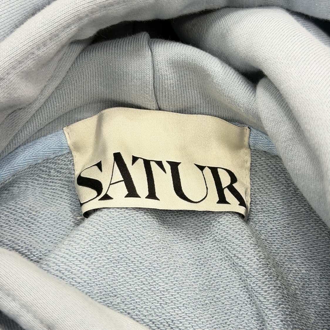 세터 리벳 아플리케 포켓 로고 스웻 후드티 스카이블루 M 상품이미지4