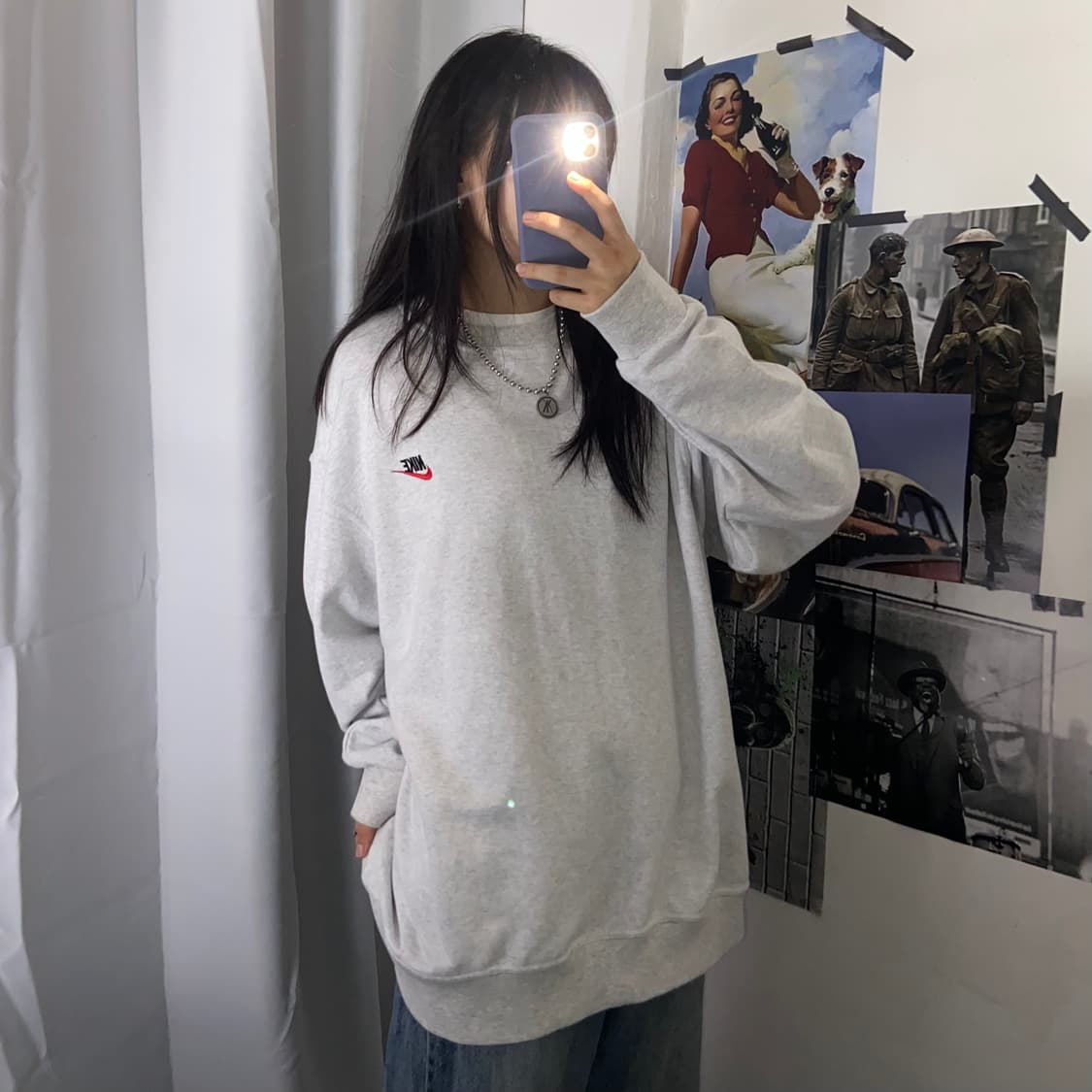 나이키 멜란지 로고 자수 맨투맨  XL  상품이미지2