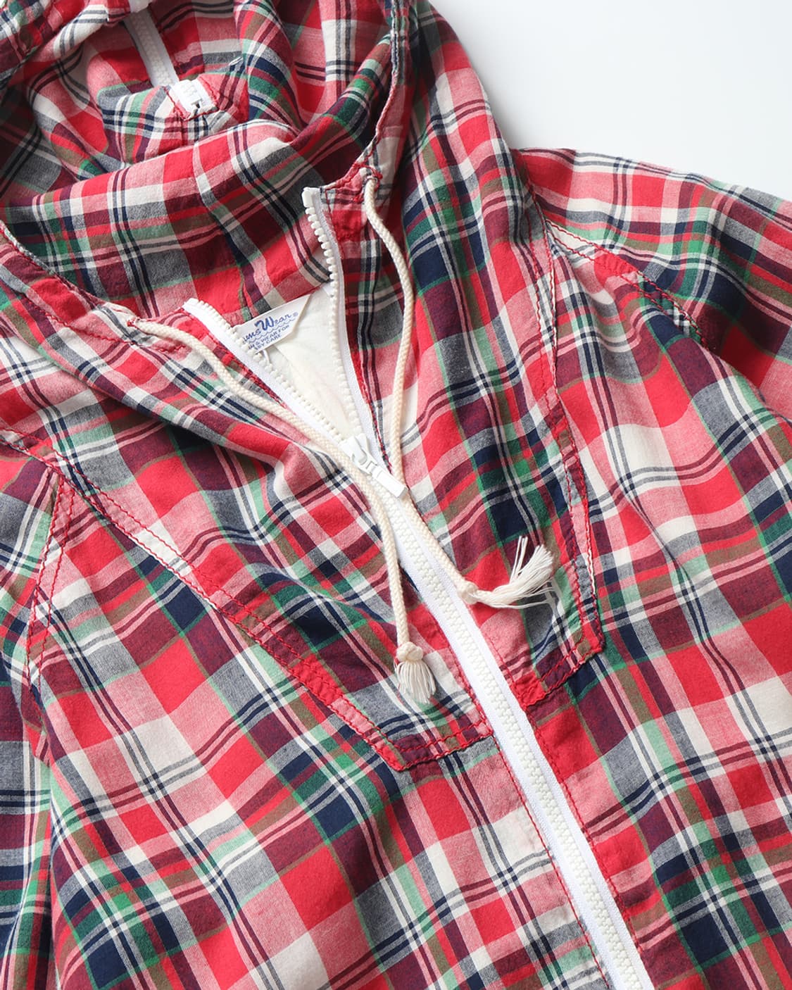 빔즈 BEAMS Madras Check Hoodie 상품이미지5