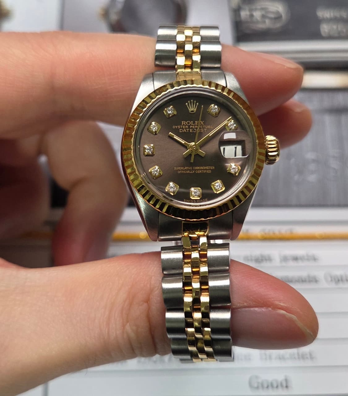 롤렉스 데이저스트 6917 후기형 초코 10P다이아 여성용 (감정서 포함 상품이미지2