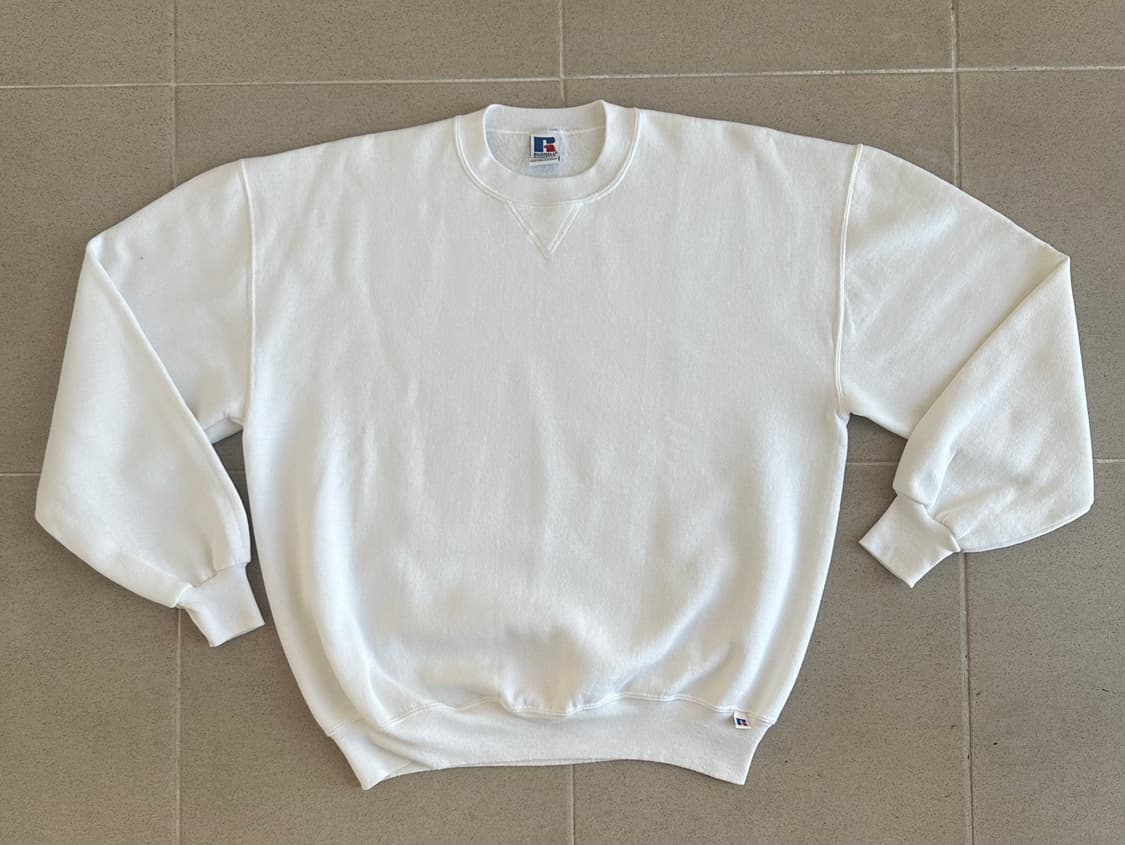 90s 빈티지 러셀 스웻셔츠 화이트 XL USA 상품이미지1
