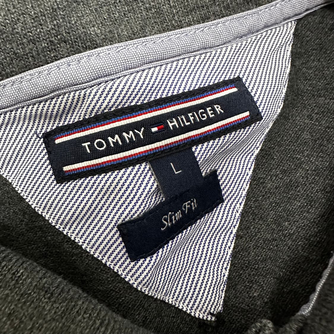 타미힐피거 카라티 긴팔티셔츠 차콜 L 상품이미지3