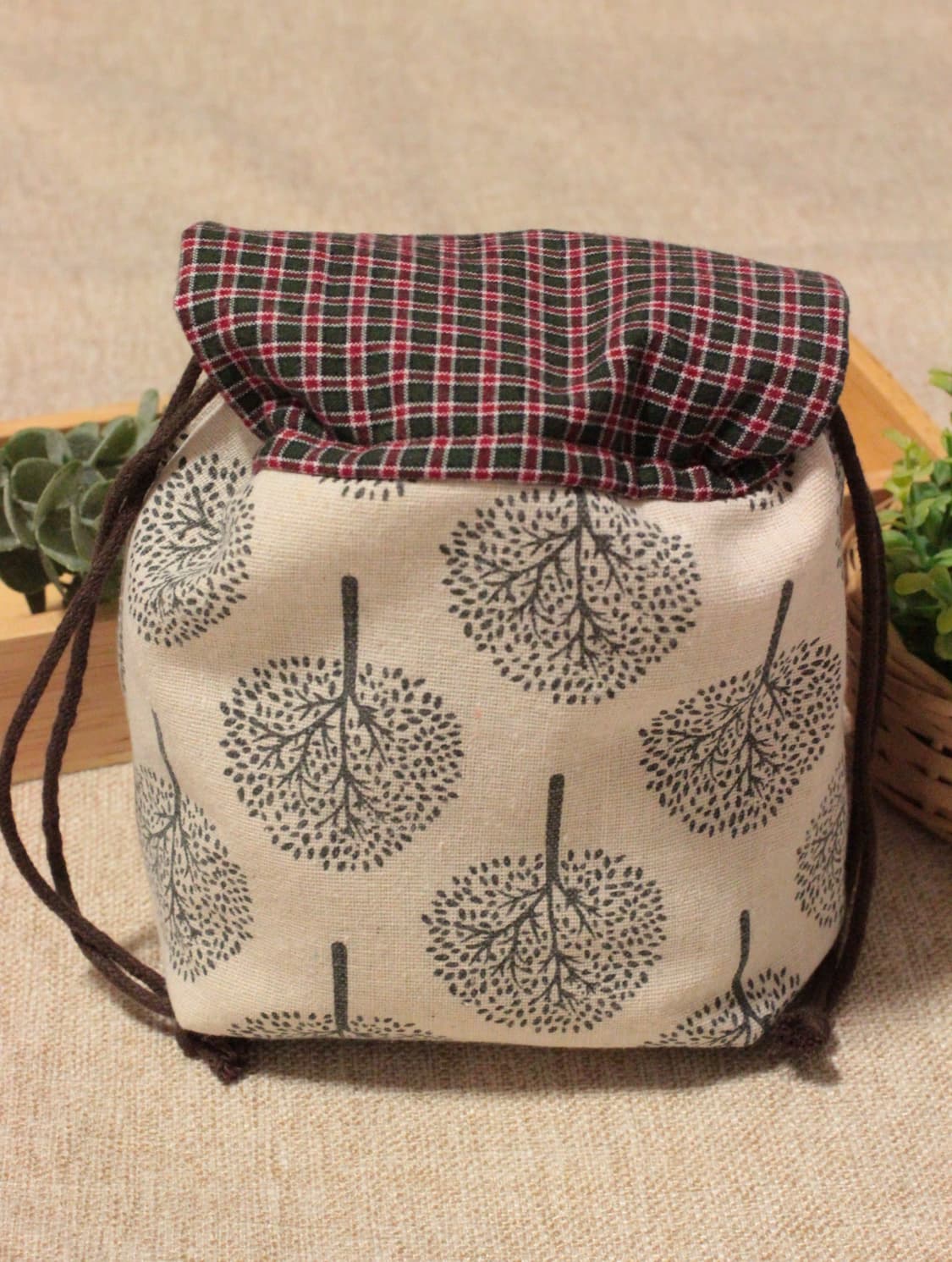 핸드메이드 나무무늬 스트링 파우치 상품이미지10