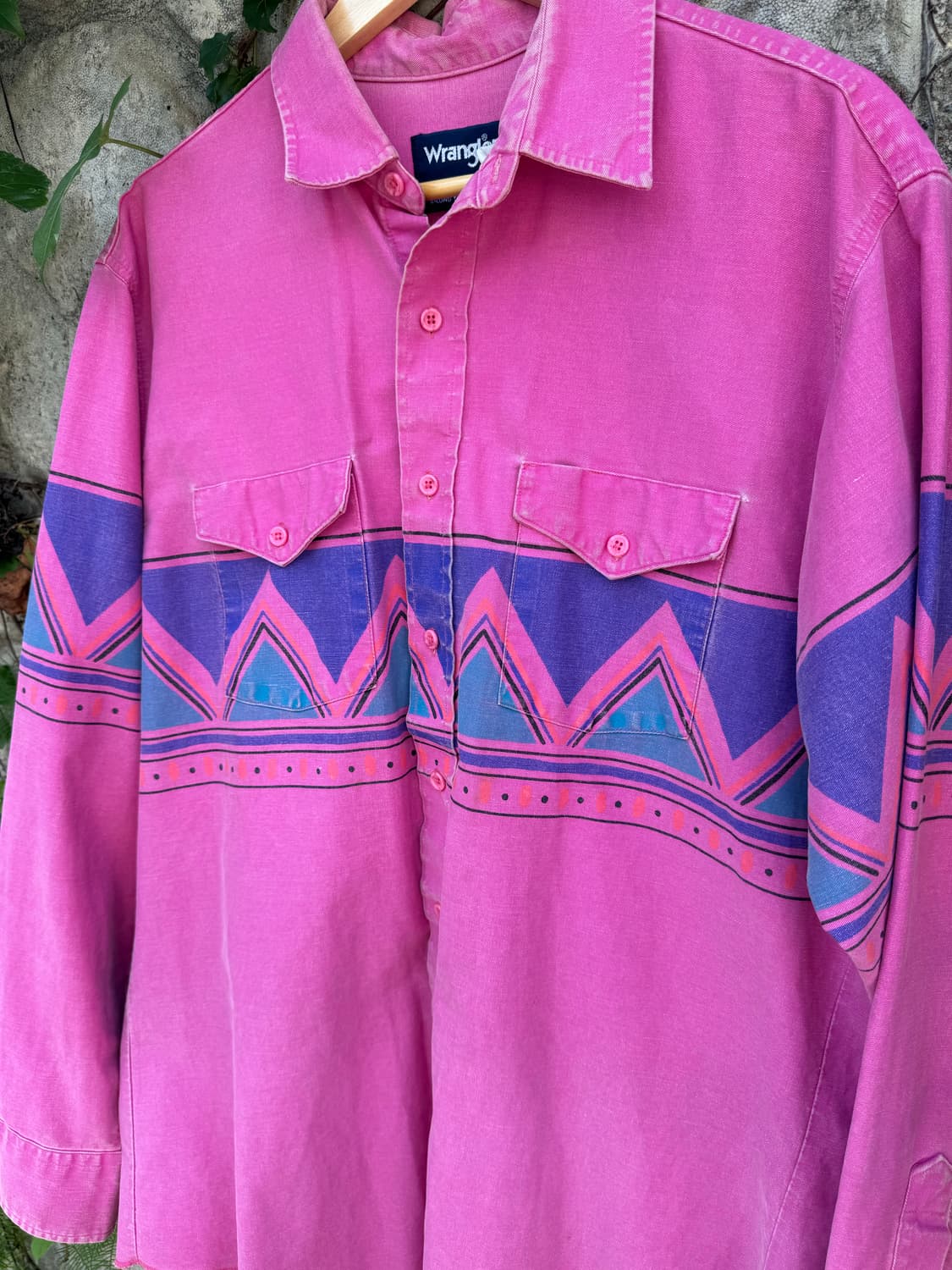 8~90s 랭글러 브러쉬포퍼 아즈텍 하드페이딩 웨스턴 셔츠  상품이미지3