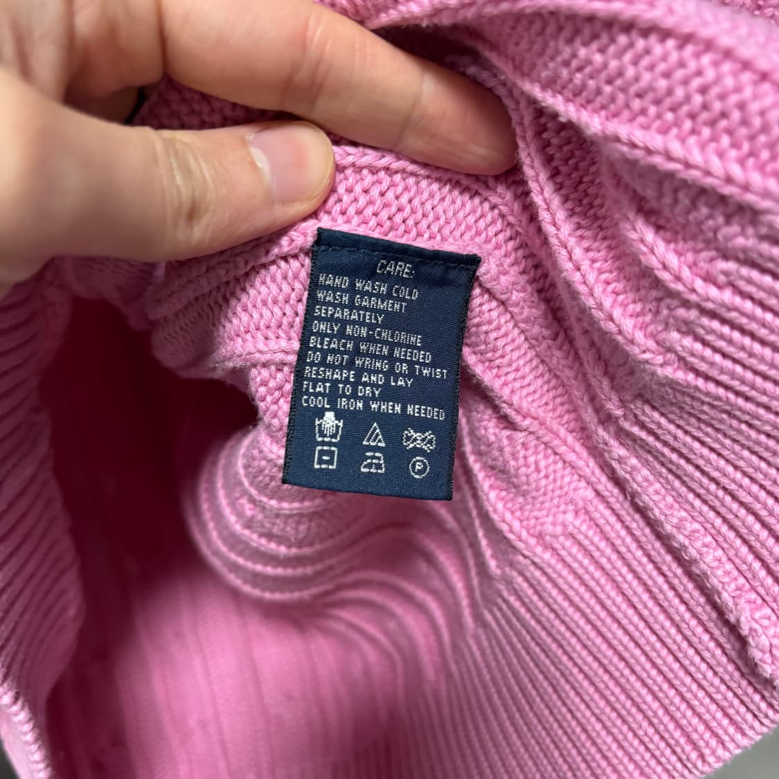 폴로 랄프로렌 꽈배기 니트 가디건 핑크 상품이미지3