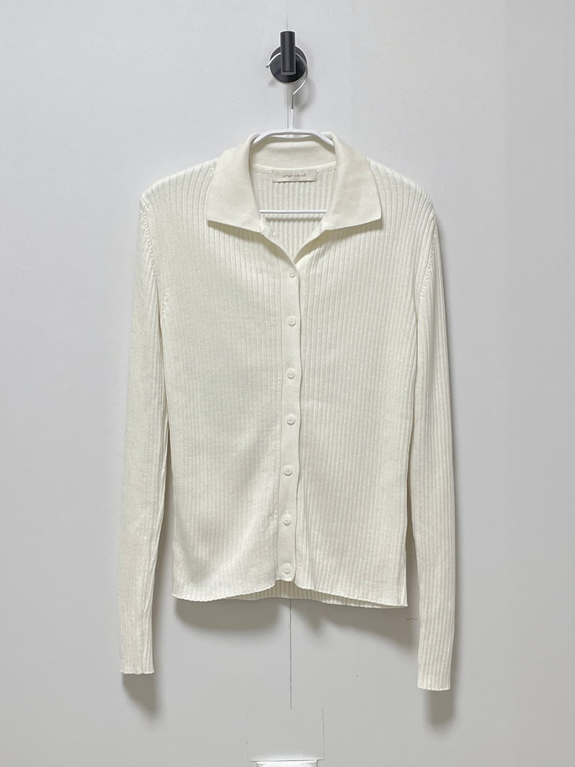 웬위윌(WHEN WE WILL) 실크 혼방 골지 카디건 상품이미지2