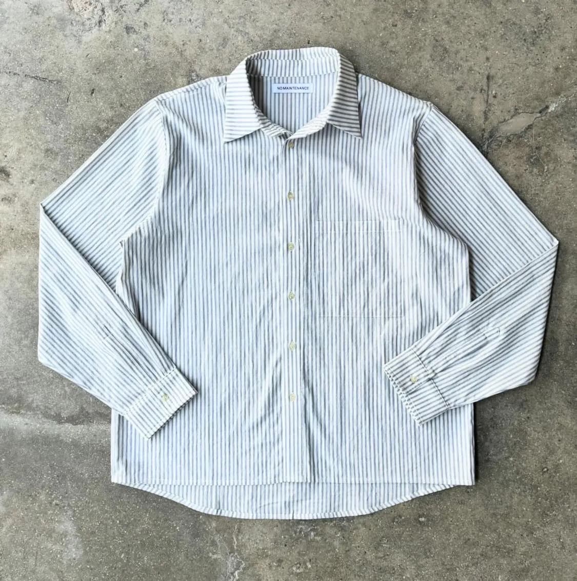 no maintenance 옥스퍼드 스트라이프 도비 셔츠 M 상품이미지1