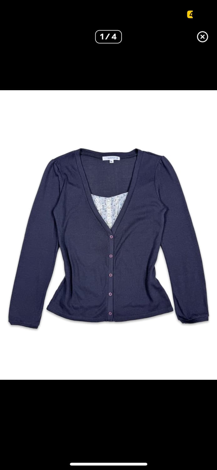 빈티지 바이올렛 모리 레이어드 가디건  상품이미지1