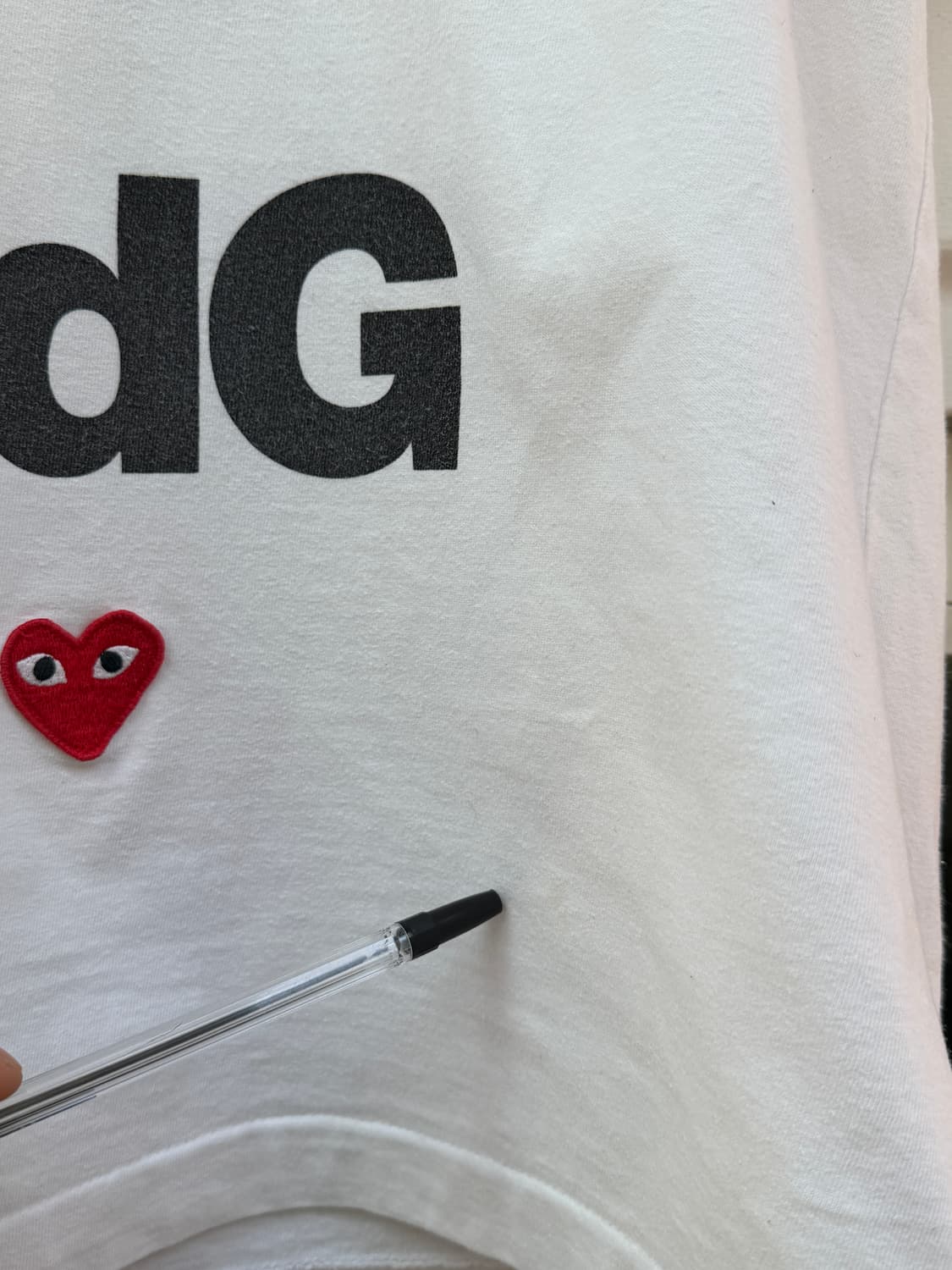 Play Comme des Garcons x CDG 화이트 반팔티 XL 상품이미지8
