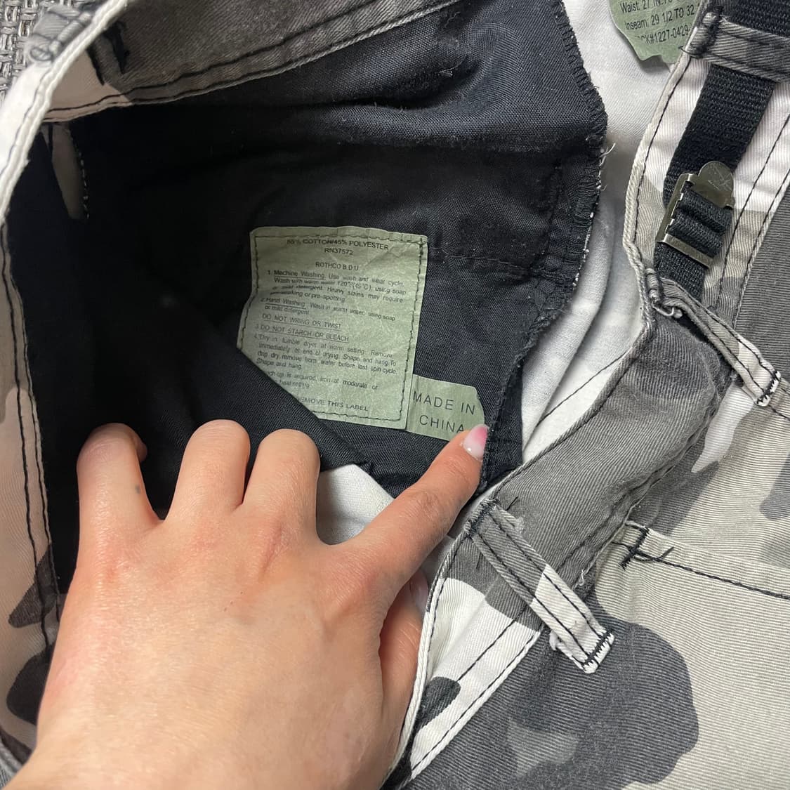 (27) 오리지널 빈티지 그레이 카모 밀리터리 카고팬츠 상품이미지6