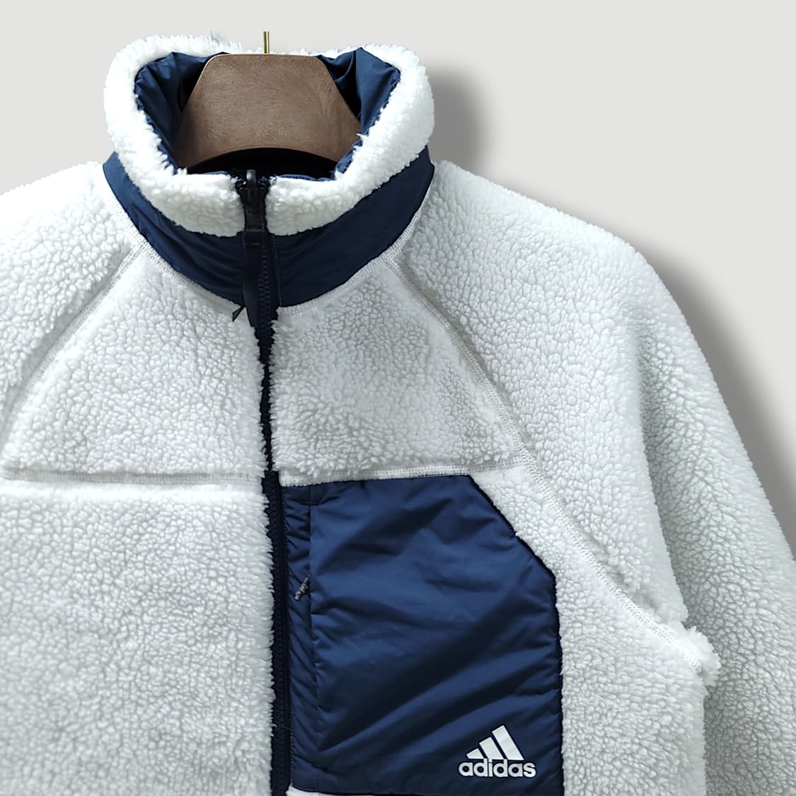 [S] 아디다스 화이트&네이비 쉐르파 리버서블 자켓 상품이미지4