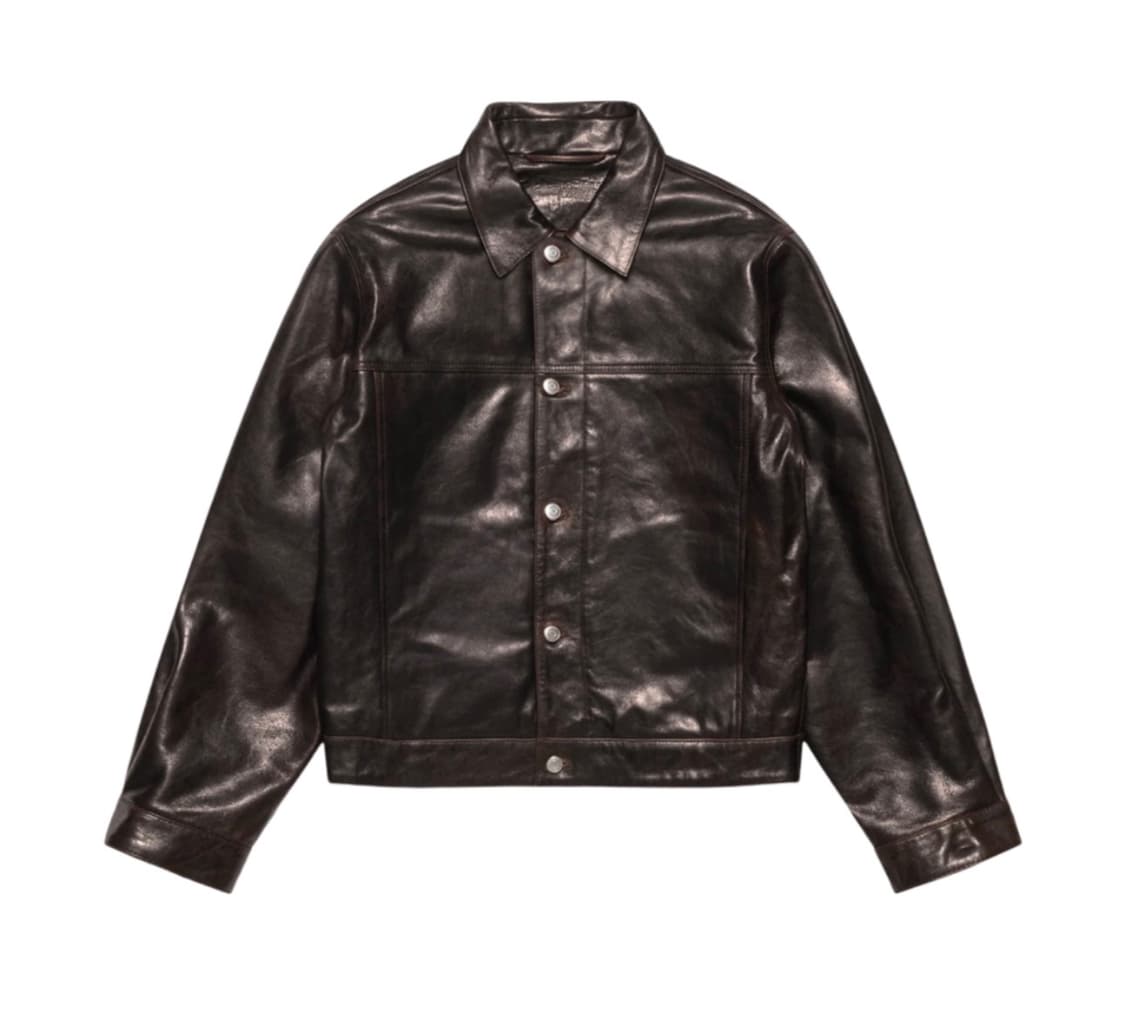 XL) 스투시 레더 트러커 브라운 판매및 교환 상품이미지1