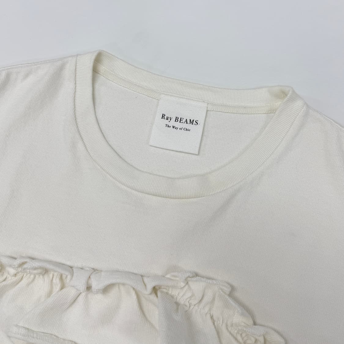 Ray Beams ruffle top in white 상품이미지5