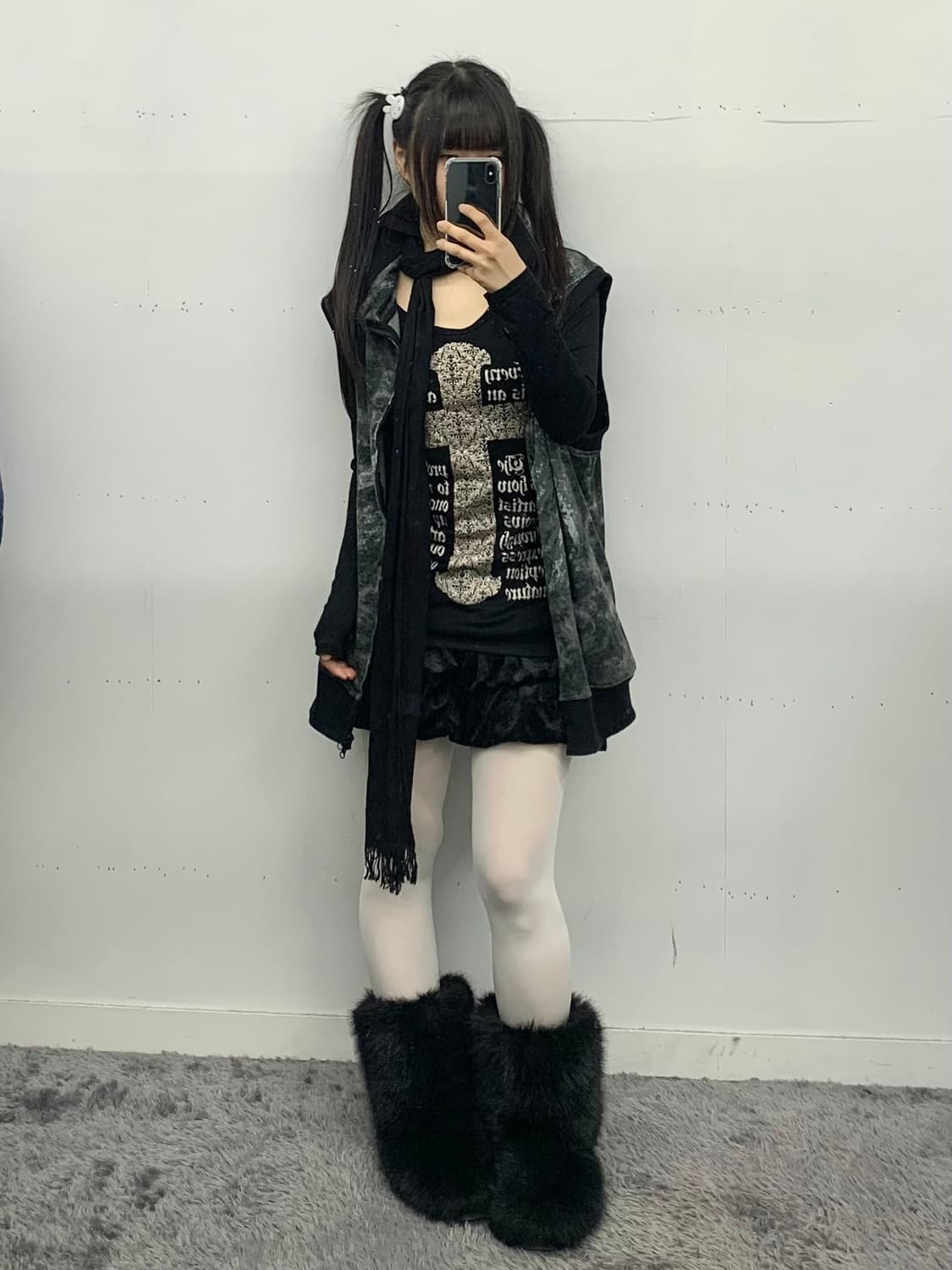 재패니즈 펑크 십자가 프린팅 롱슬리브 상품이미지2