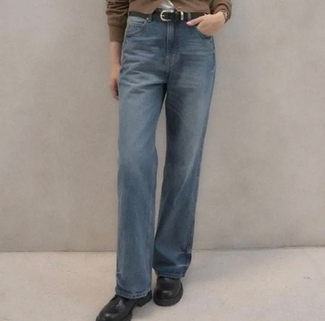 [루에브르] 와이드 블루 데님 팬츠 상품이미지1