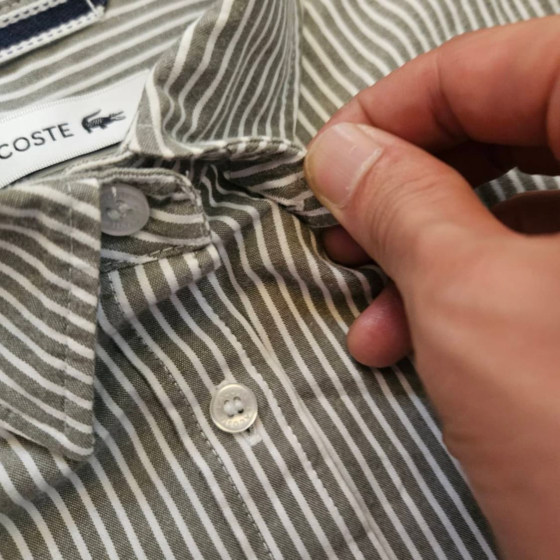 라코스테(Lacoste)시그니쳐로고 스트라이프셔츠
 상품이미지4