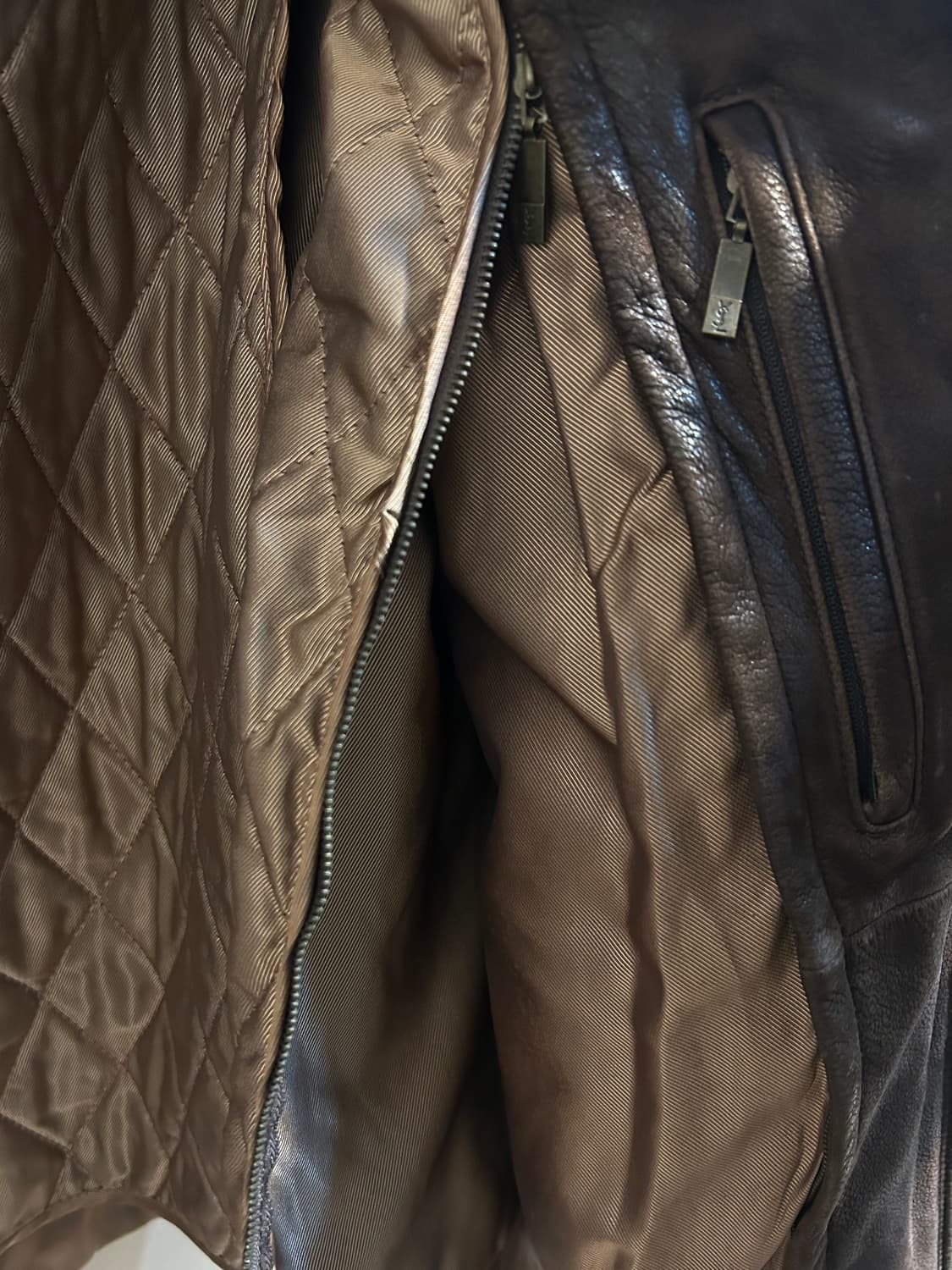 입생로랑 빈티지 양가죽 시어링 카라 레더 자켓 상품이미지8