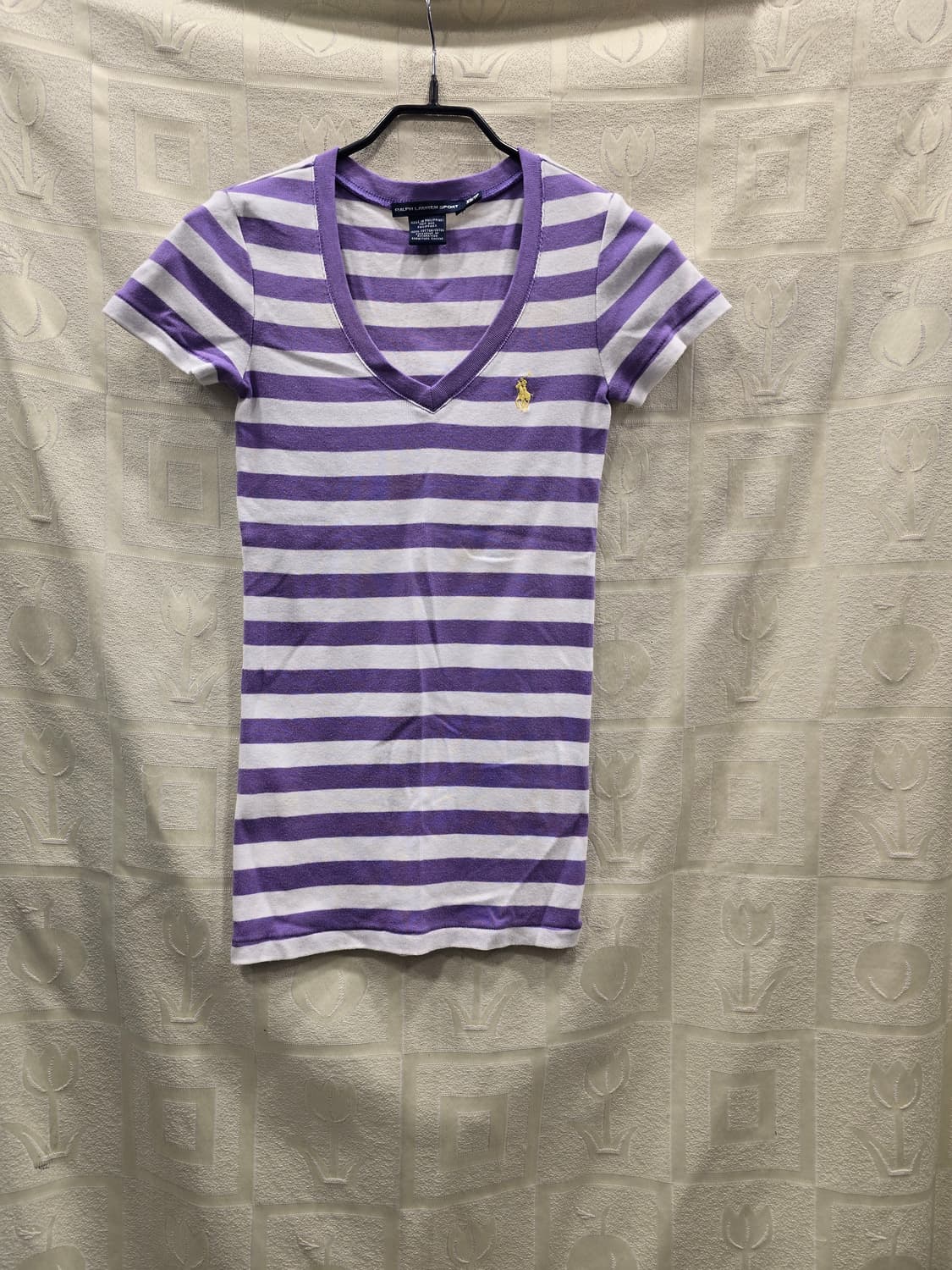 랄프로렌 퍼플 스트라이프 반팔티 XS(44) 상품이미지1