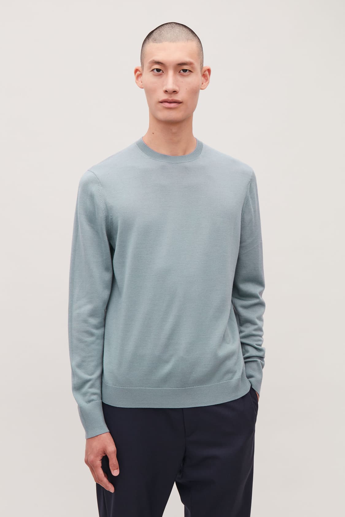 코스(COS) 메리노 크루 넥 스웨터 틸 블루 상품이미지2