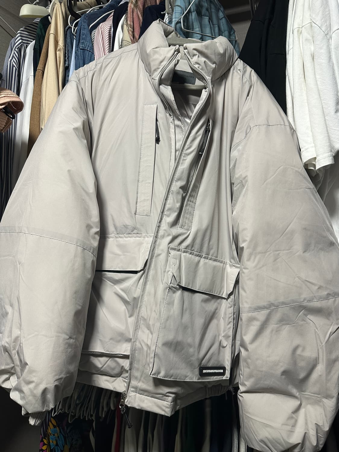 세컨모놀로그 에어 포스 다운 패딩 그레이 상품이미지2