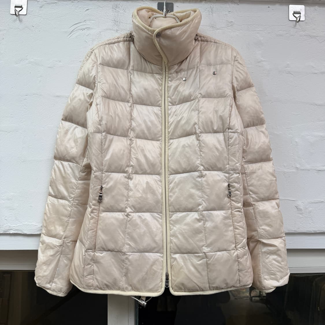 Ralph Lauren 아이보리 다운 숏 나일론 패딩 S 상품이미지1